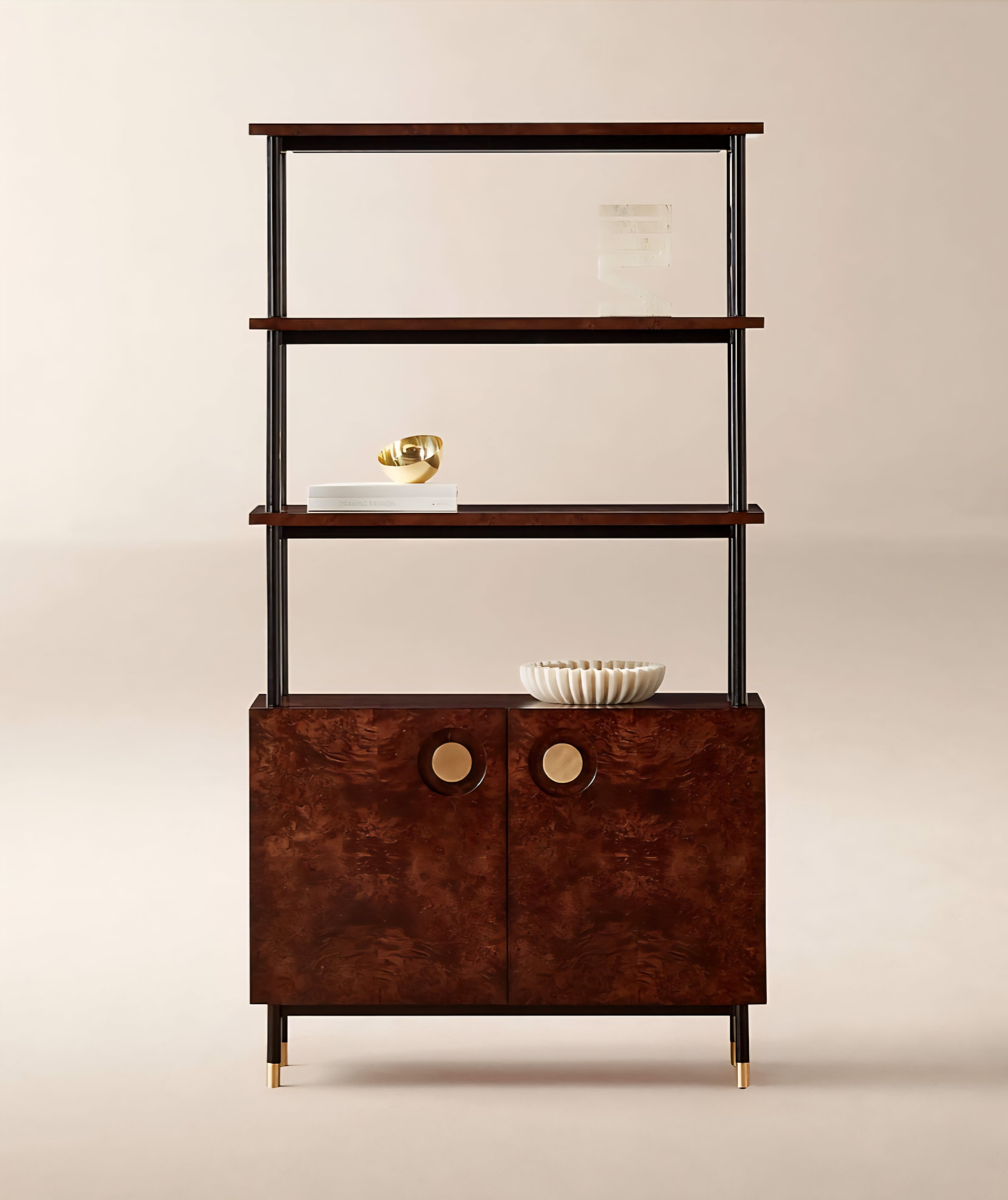 THE ONE × Carbon — Burl Wood Bookshelf