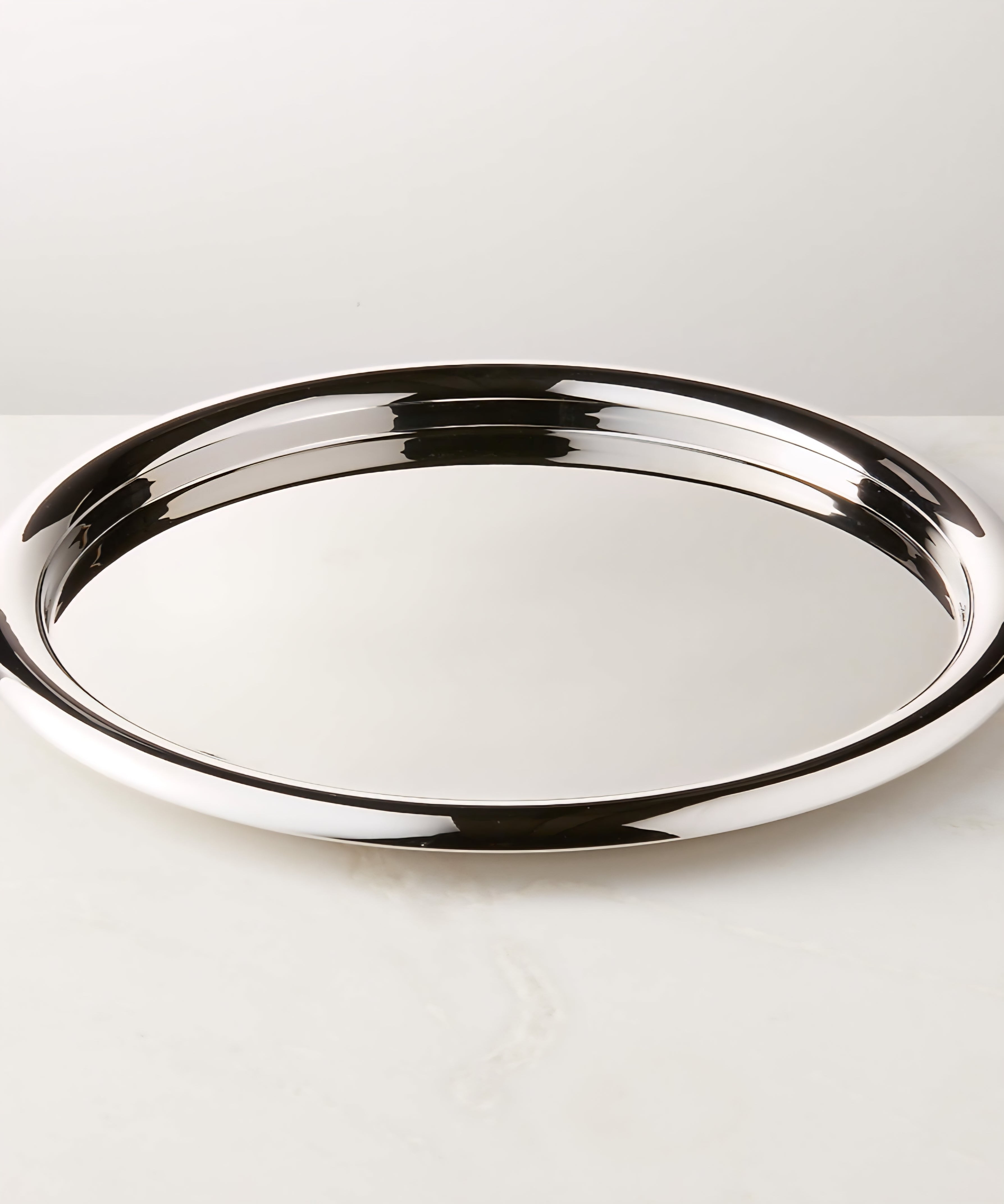 THE ONE × Piero — Round Polished Stainless Steel Serving Tray