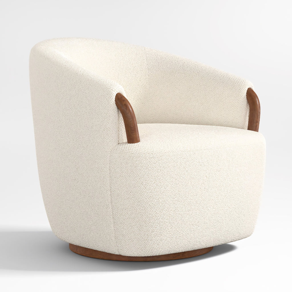 THE ONE × Rapallo — Wood Swivel Accent Chair