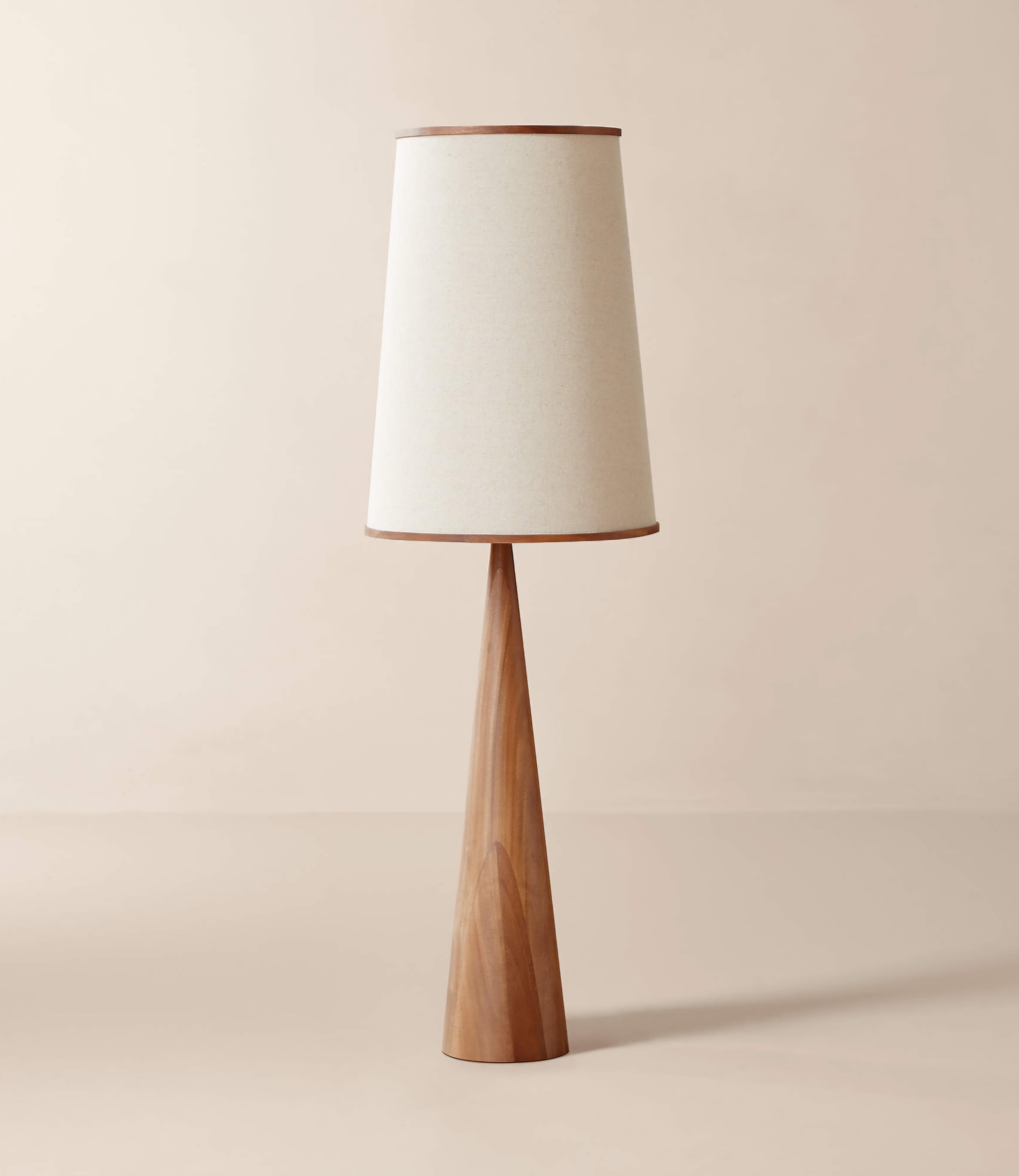 THE ONE × Bruna — Walnut Wood and Linen Floor Lamp