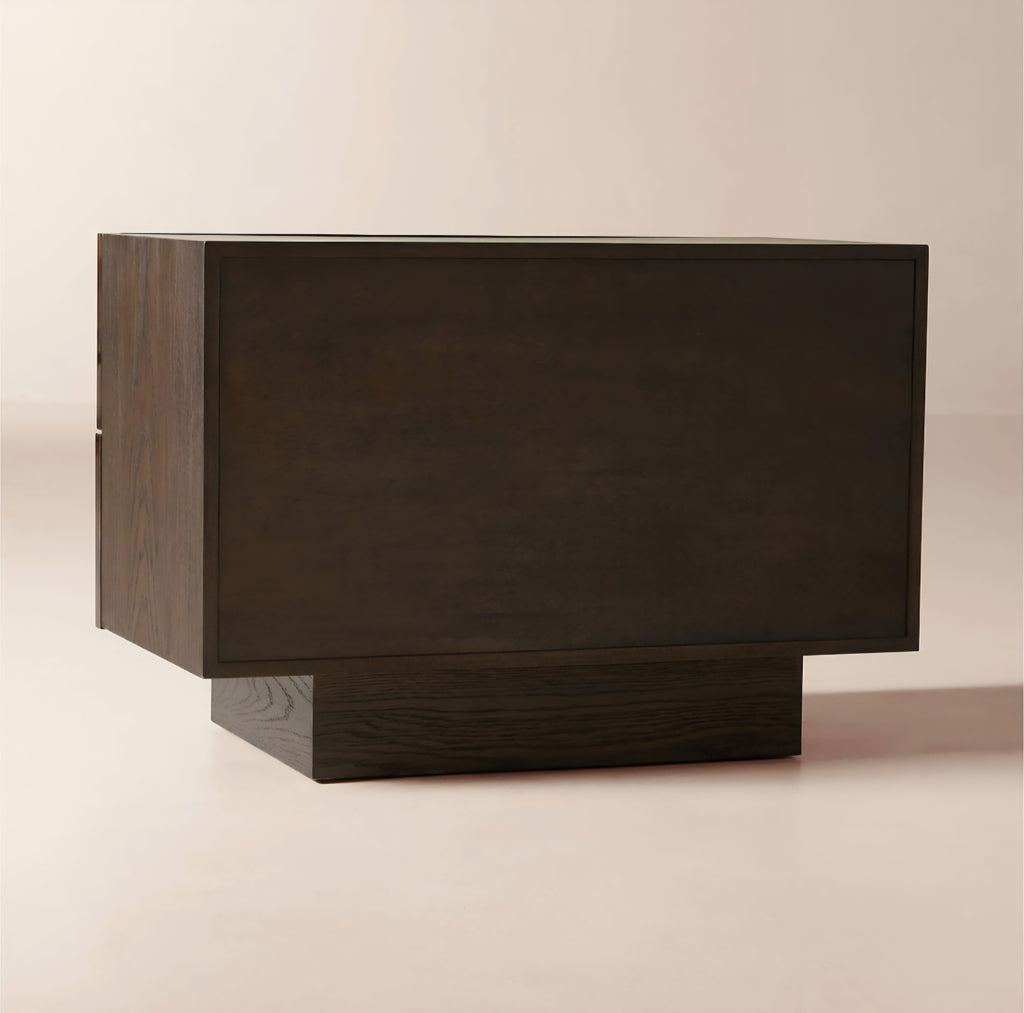 THE ONE × Hudson — Lacquered Dark Brown Wood Nightstand