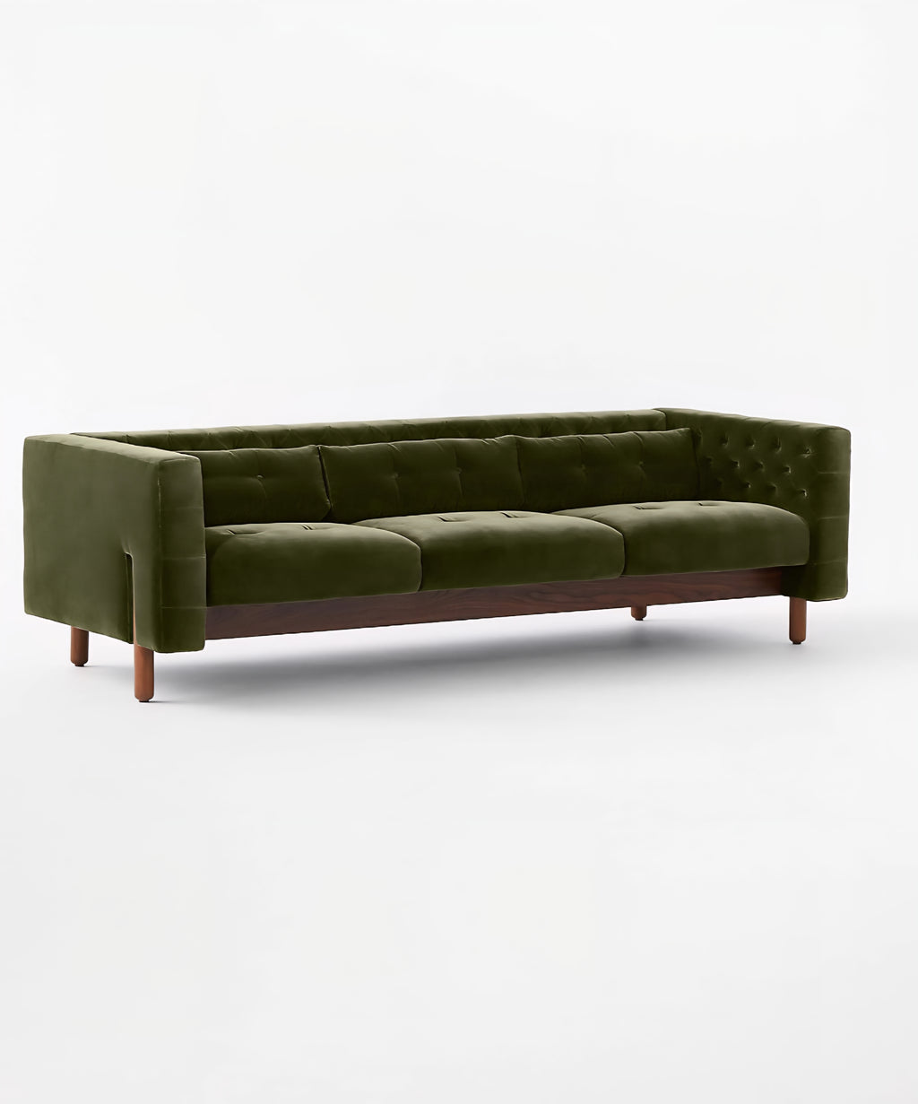 THE ONE × Marconi — Tufted Leather & Velvet Sofa