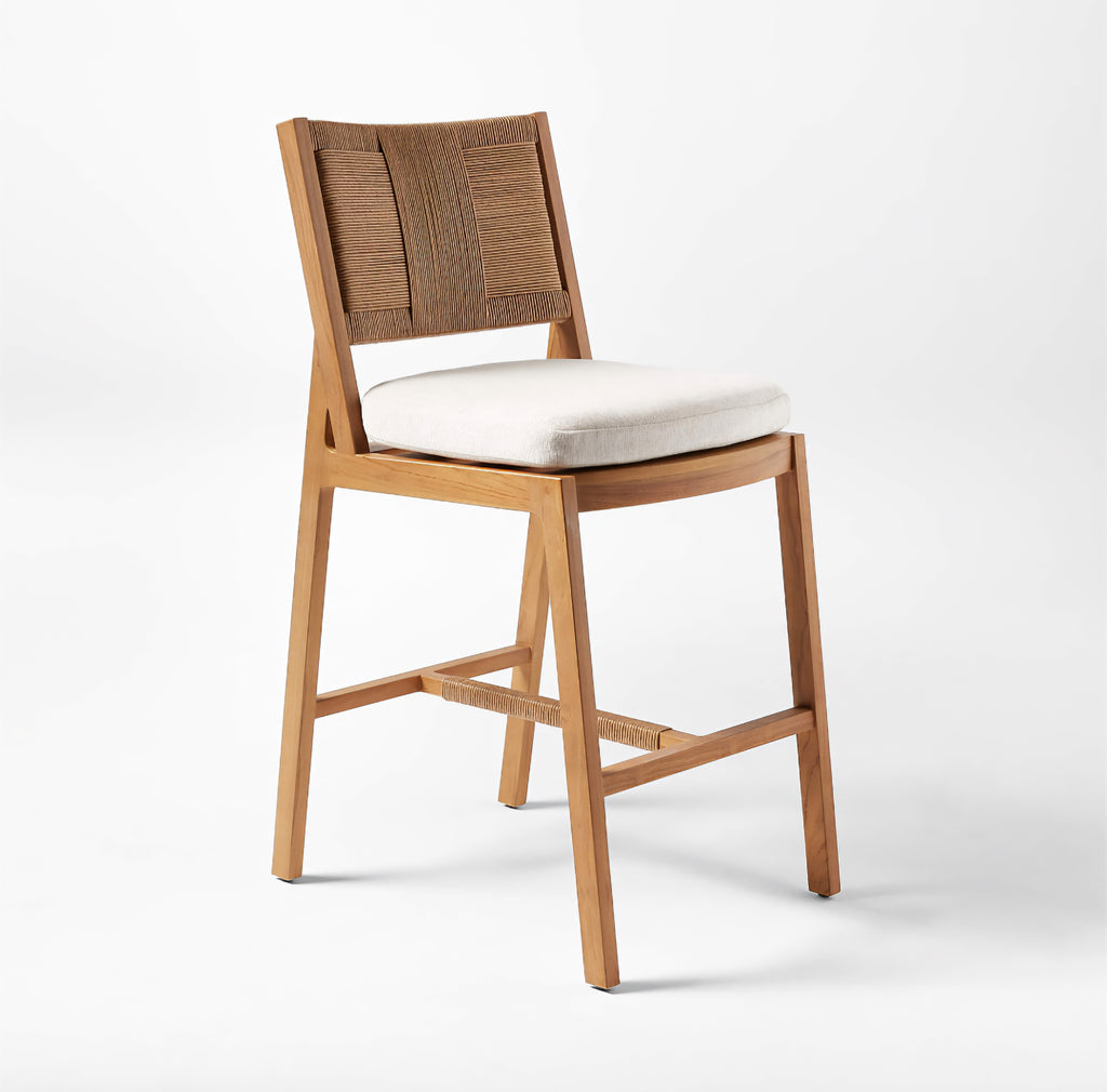 THE ONE × Roc — Teak and Rattan Stool