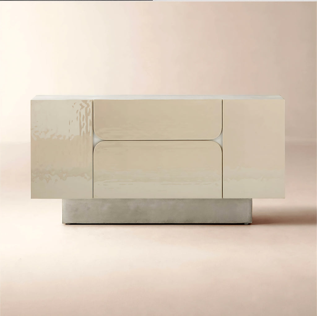 THE ONE × Benoit — Enameled White Wood Credenza