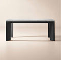 THE ONE × Sydney — Rectangular Carrara Marble Dining Table with Black Steel Legs