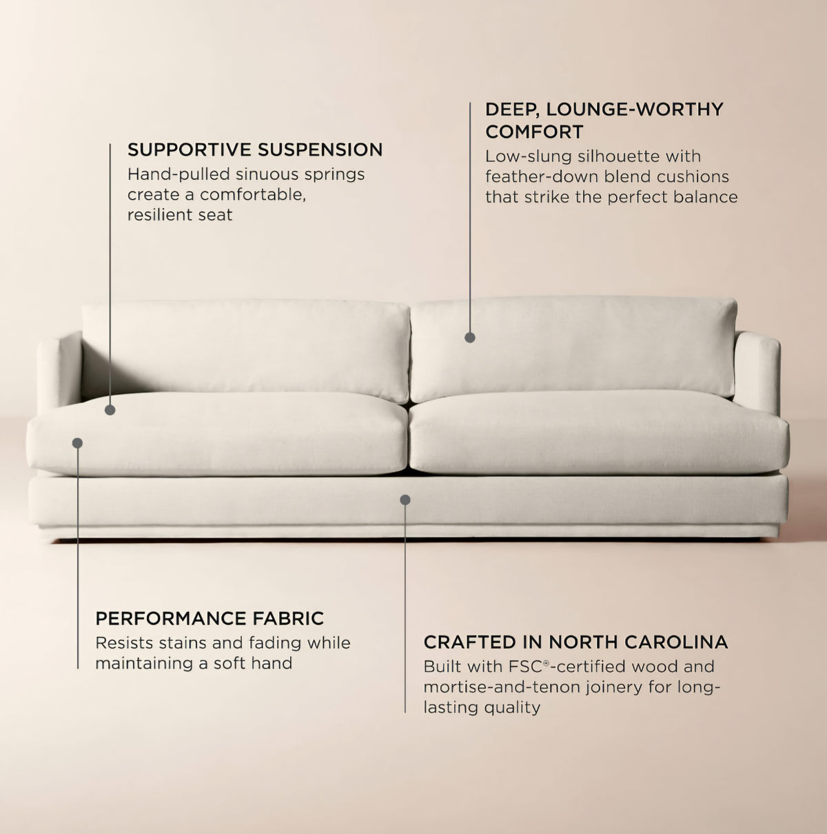 THE ONE × Seneca — Off-White Performance Fabric Sleeper Sofa