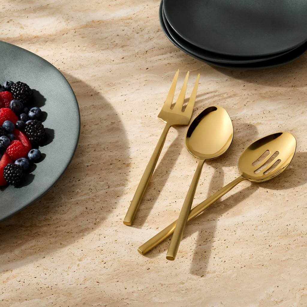THE ONE × Rush — Brushed Serving Utensil Set (3‑Piece)