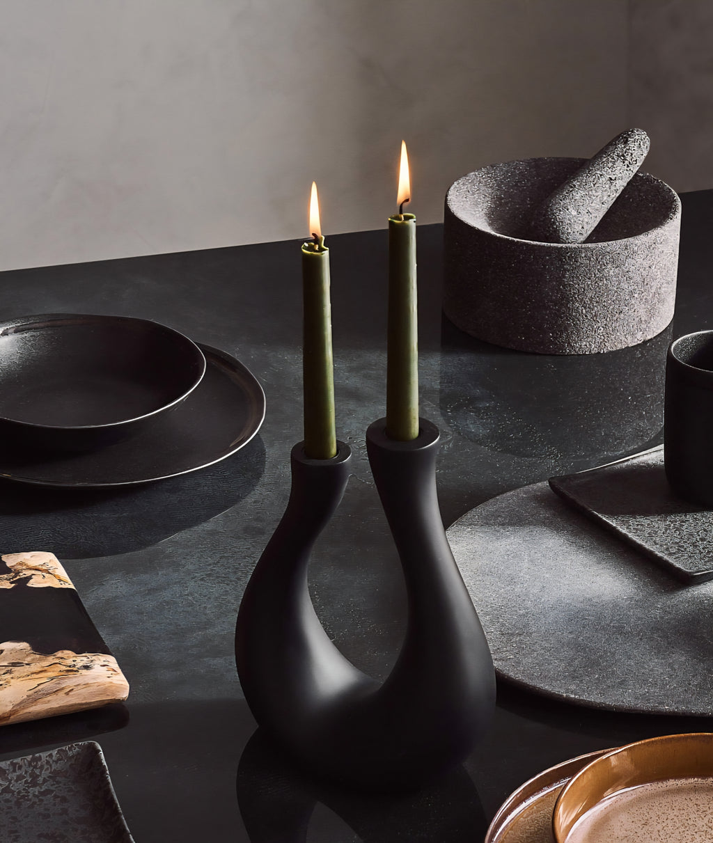 THE ONE × Ring — Rectangular Petrified Wood and Resin Serving Platter