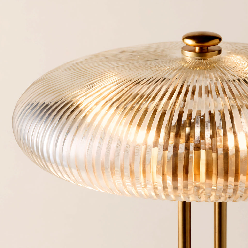 THE ONE × Tova — Ribbed Glass and Aged Brass Table Lamp 21"