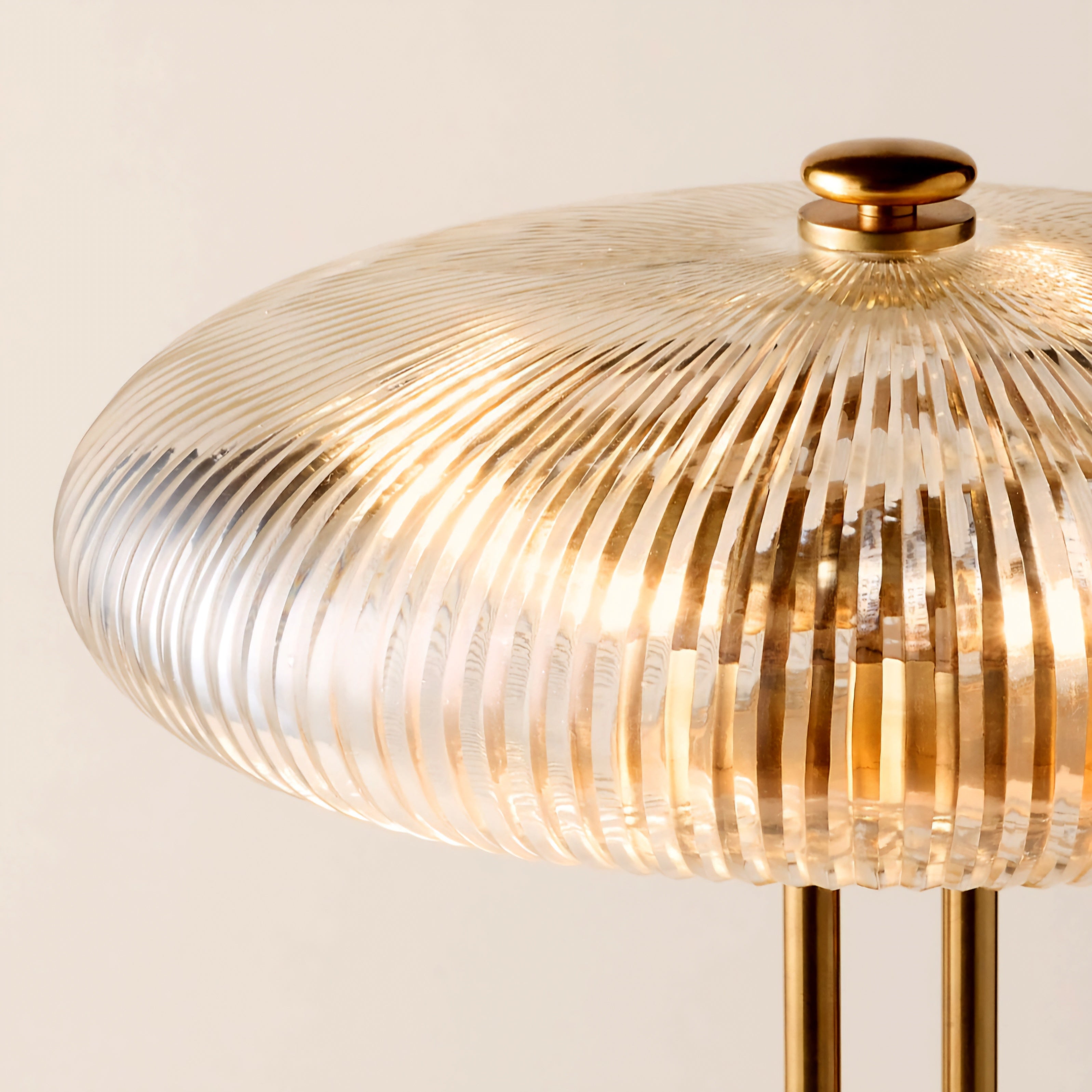 THE ONE × Tova — Ribbed Glass and Aged Brass Table Lamp 21"