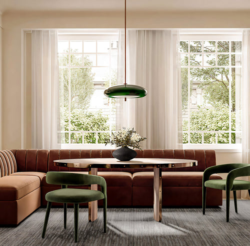 THE ONE × Albertine — Oval Oak and Unlacquered Brass Dining Table
