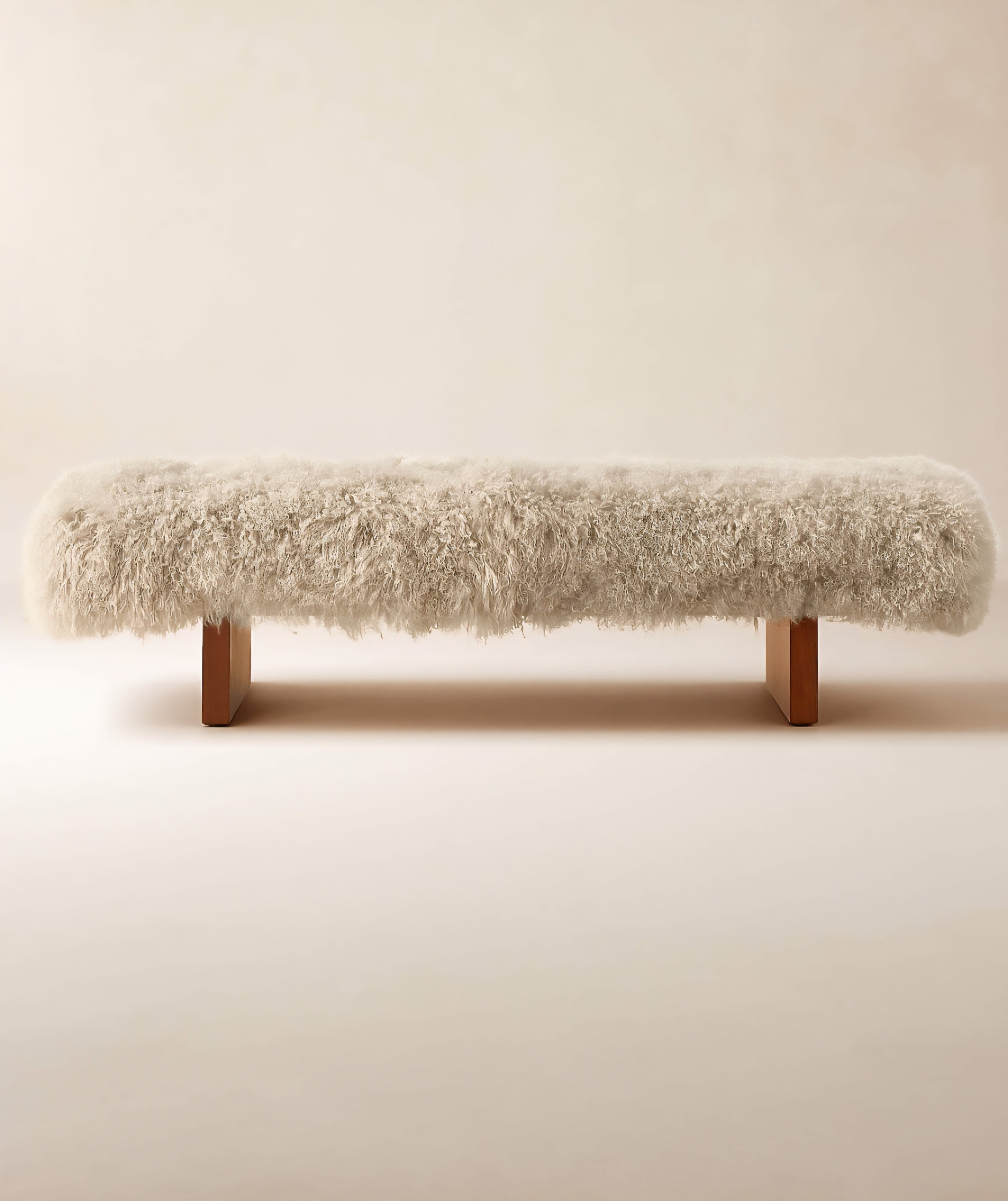 THE ONE × Socca — Sheepskin Upholstered Bench