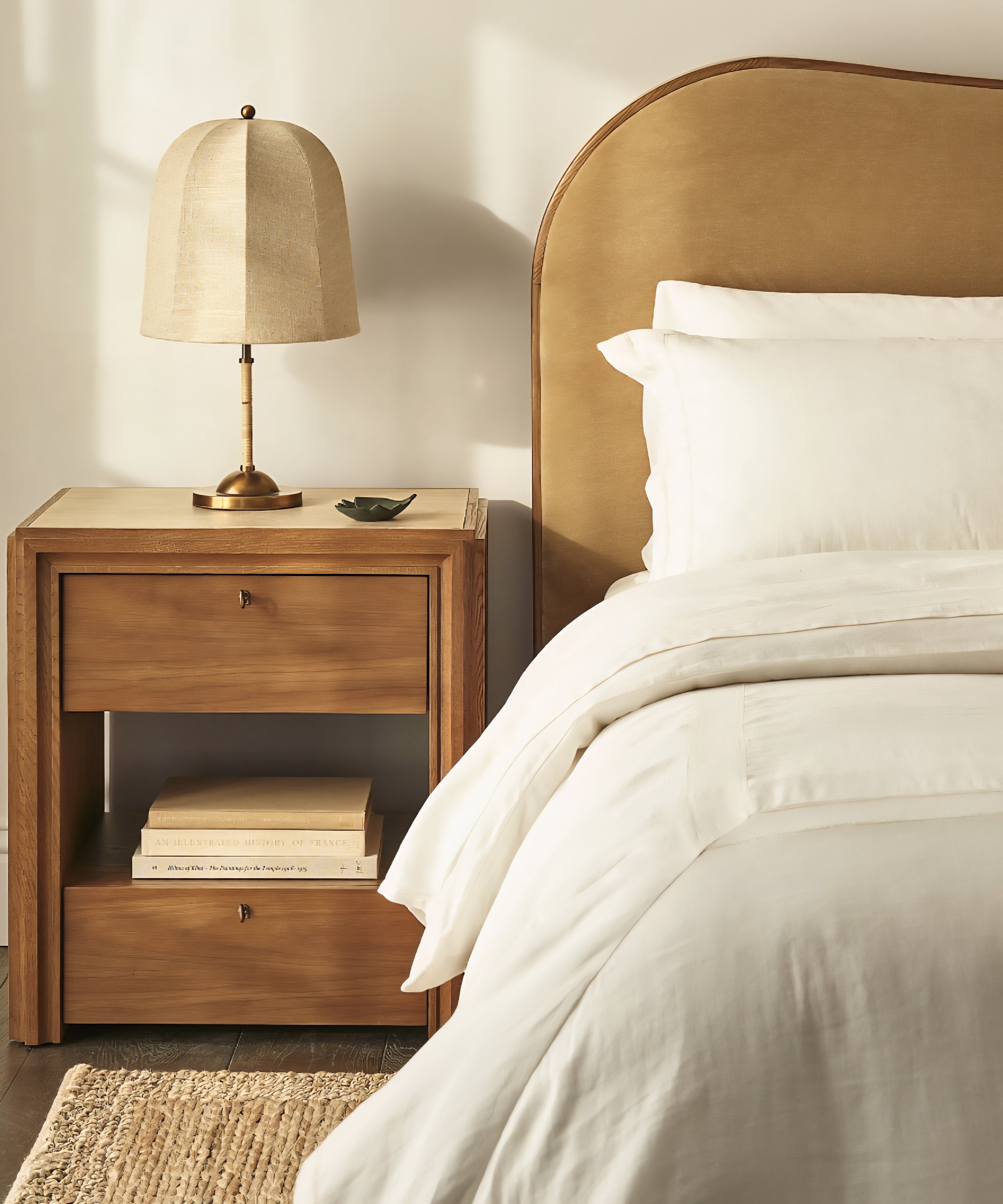 THE ONE × Allegra — Rattan and Linen Table Lamp