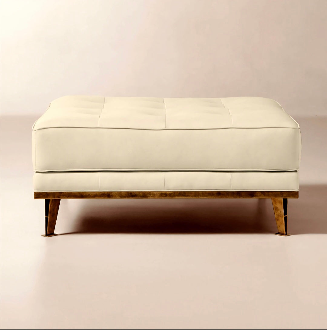 THE ONE × Itero — Burgundy Leather Ottoman