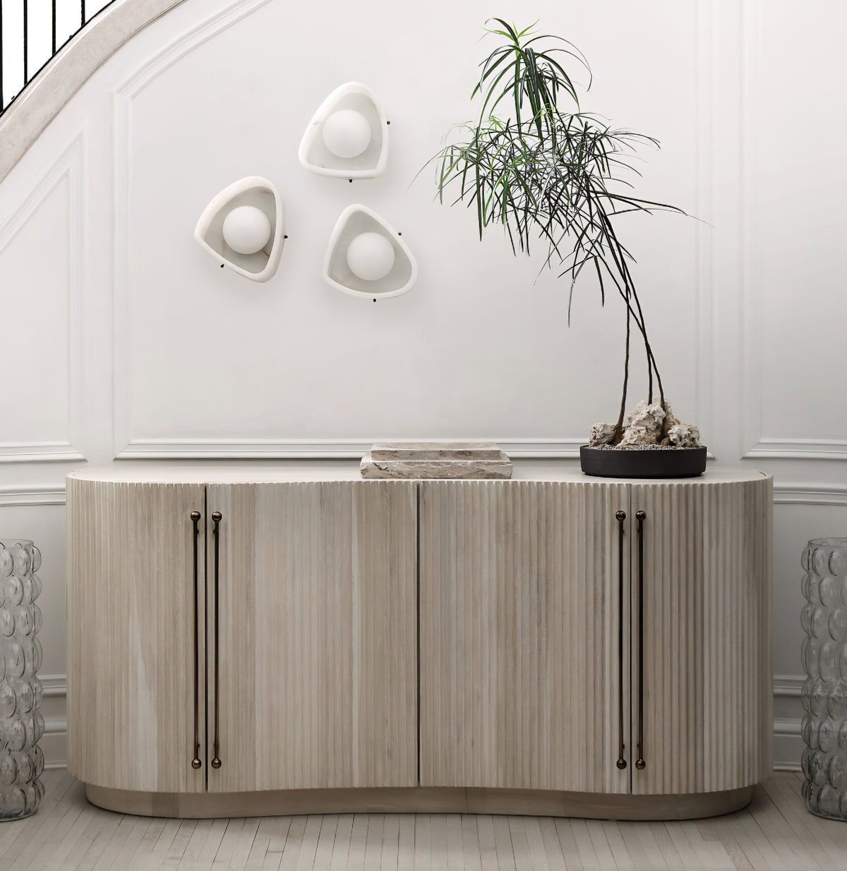 THE ONE × Coastline — Oak Wood Fluted Credenza (72")
