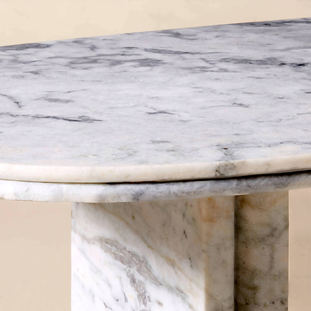THE ONE × Vendome — Oval White Marble Dining Table