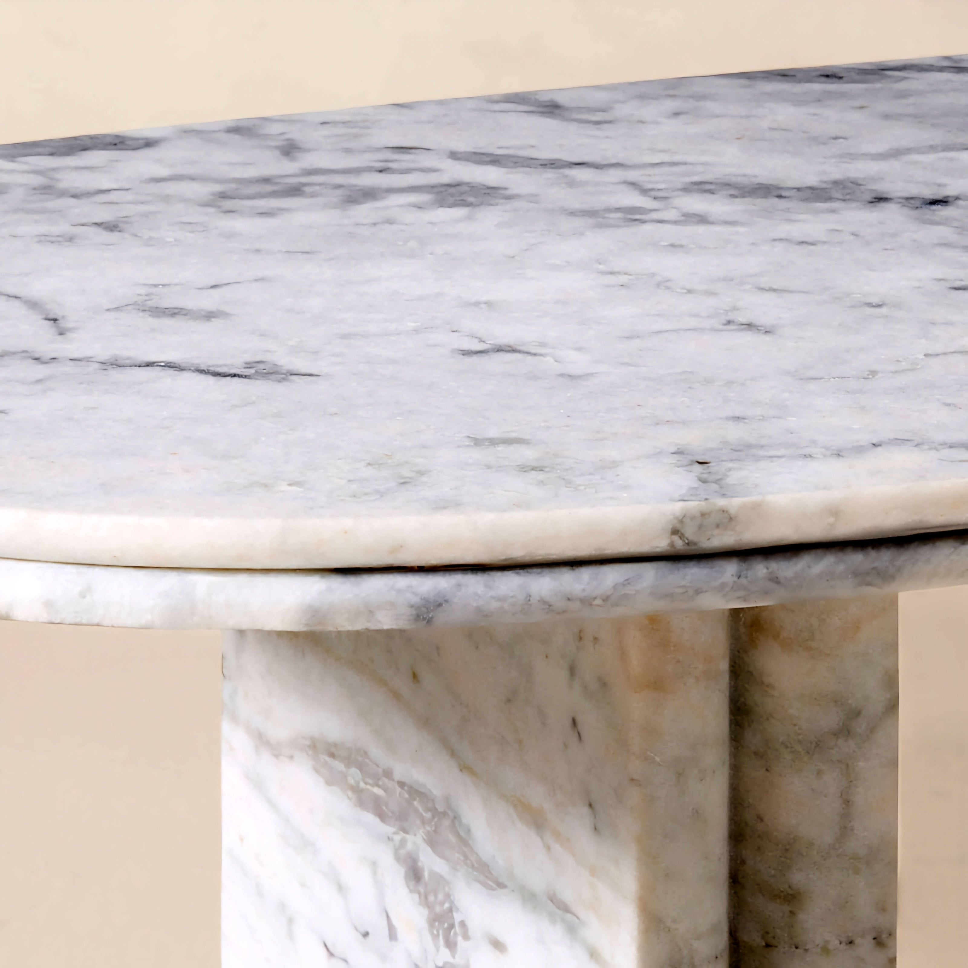 THE ONE × Vendome — Oval White Marble Dining Table