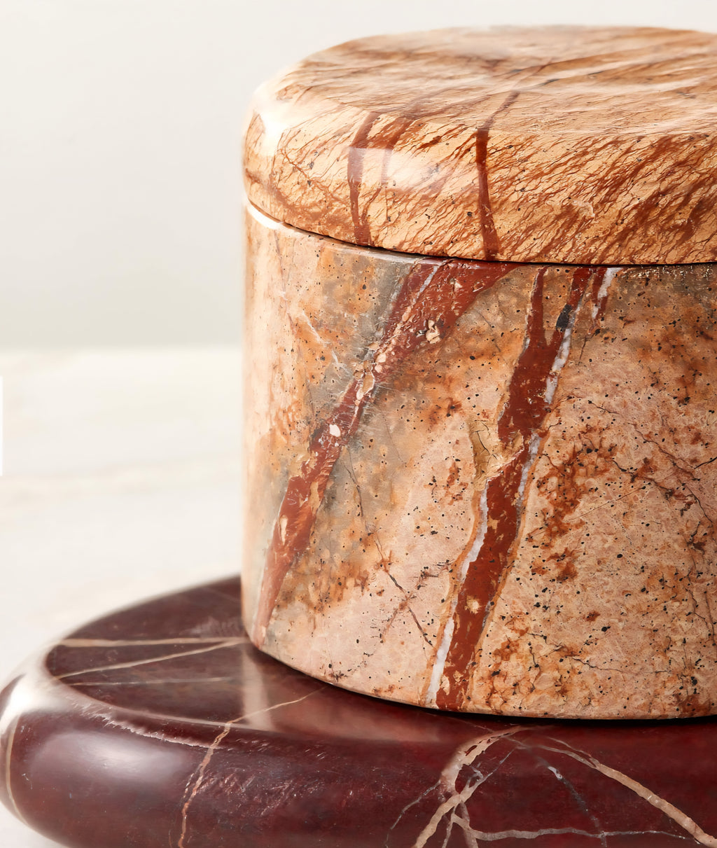 THE ONE × Zetes — Tan and Red Marble Salt Cellars, Set of 3