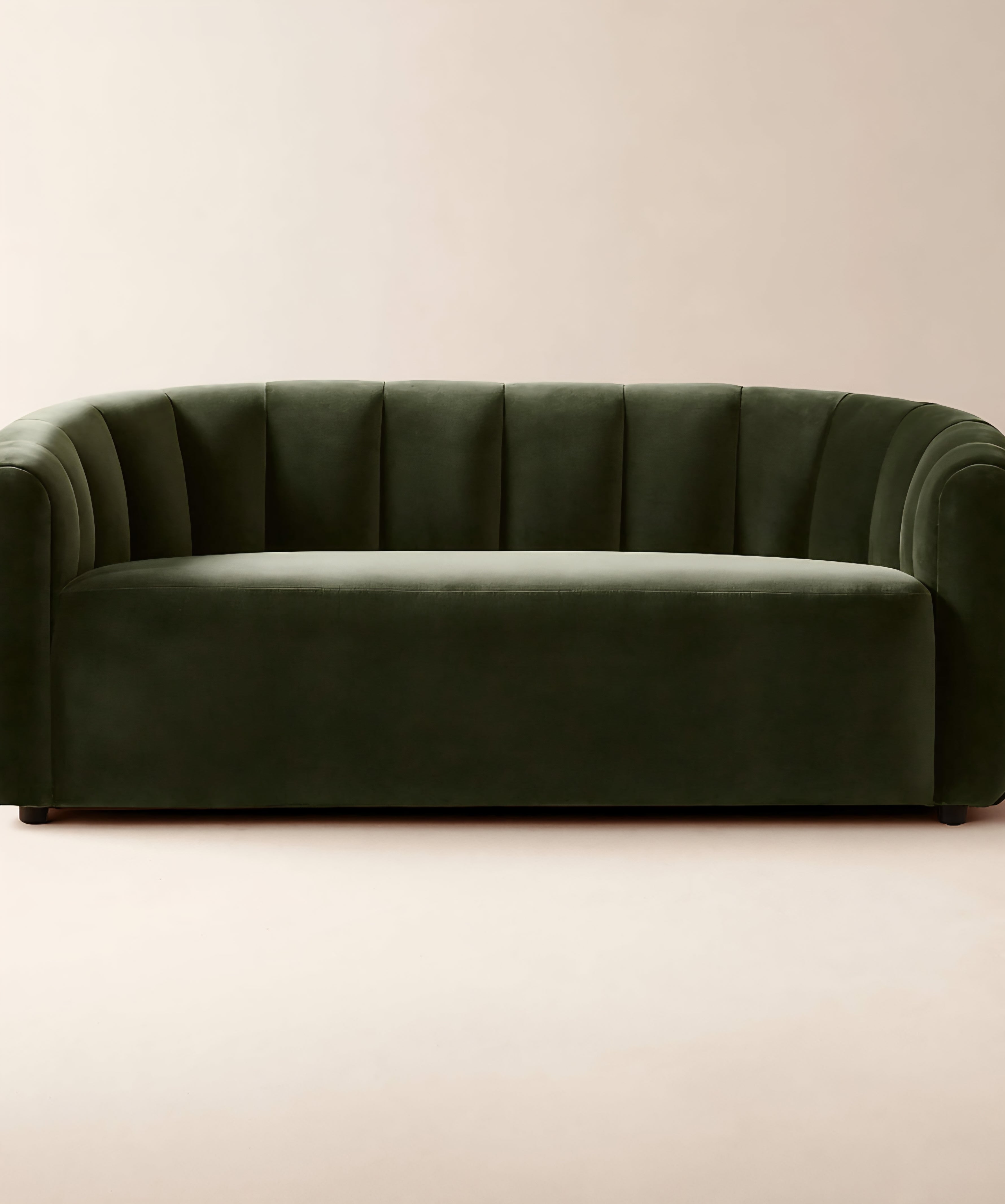 THE ONE × Fitz — Channeled White Boucle Loveseat