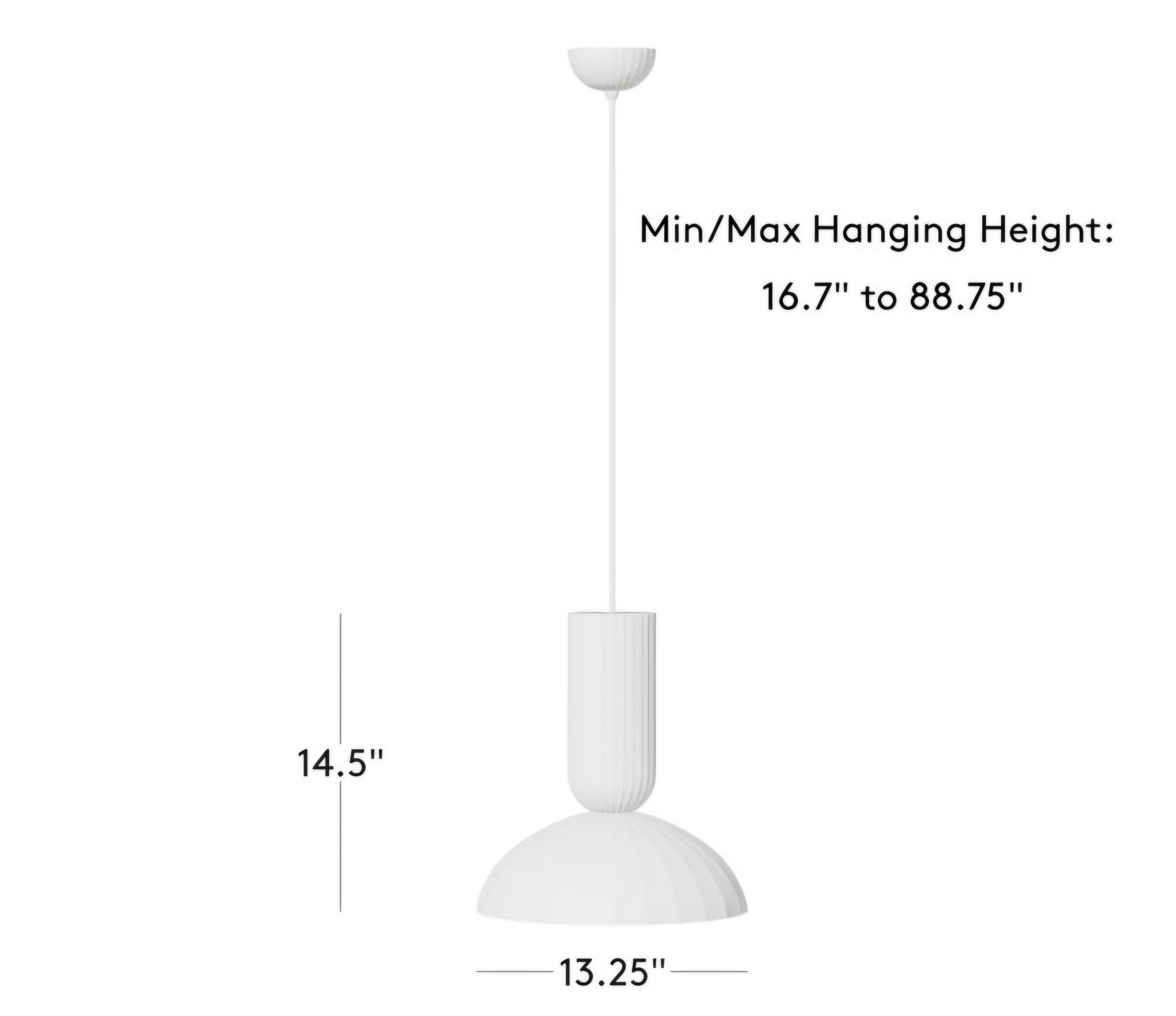 THE ONE × Jeanne — Fluted White Porcelain Dome Pendant Light