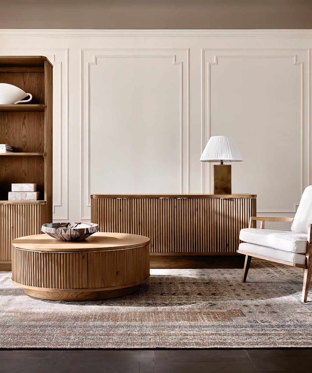 THE ONE × Davison — Fluted Oak Bookcase