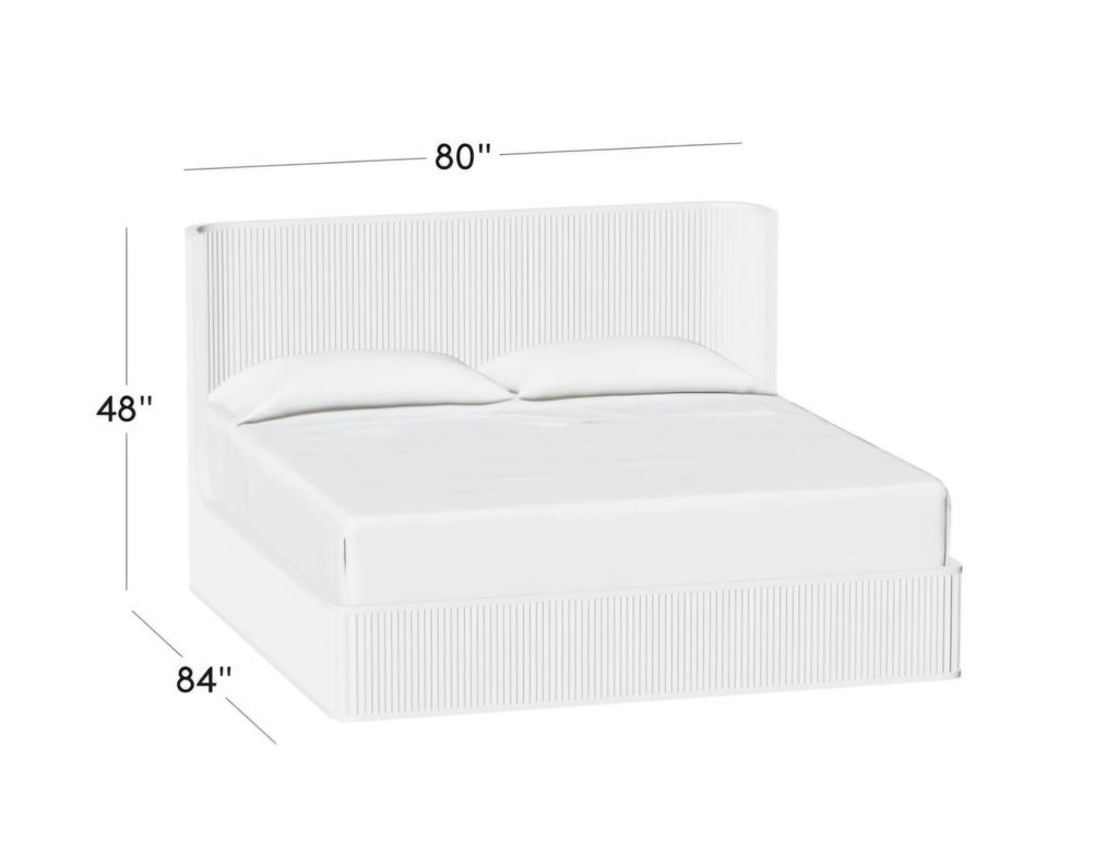 THE ONE × Davison — Fluted Dark Brown Wood King Bed