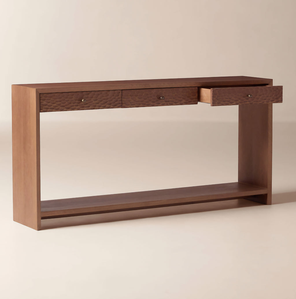THE ONE × Hawk — Carved White Oak Console Table