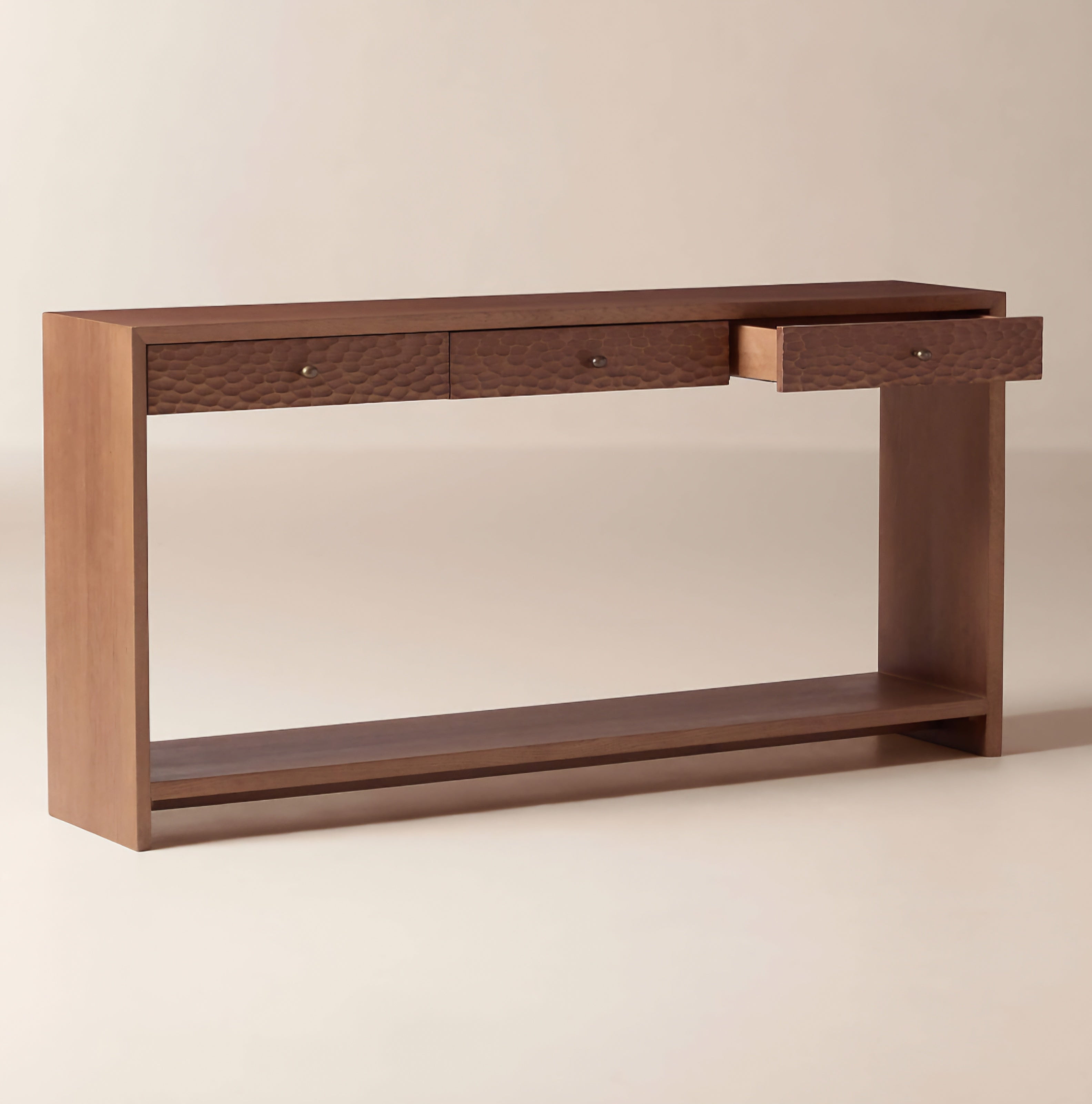 THE ONE × Hawk — Carved White Oak Console Table