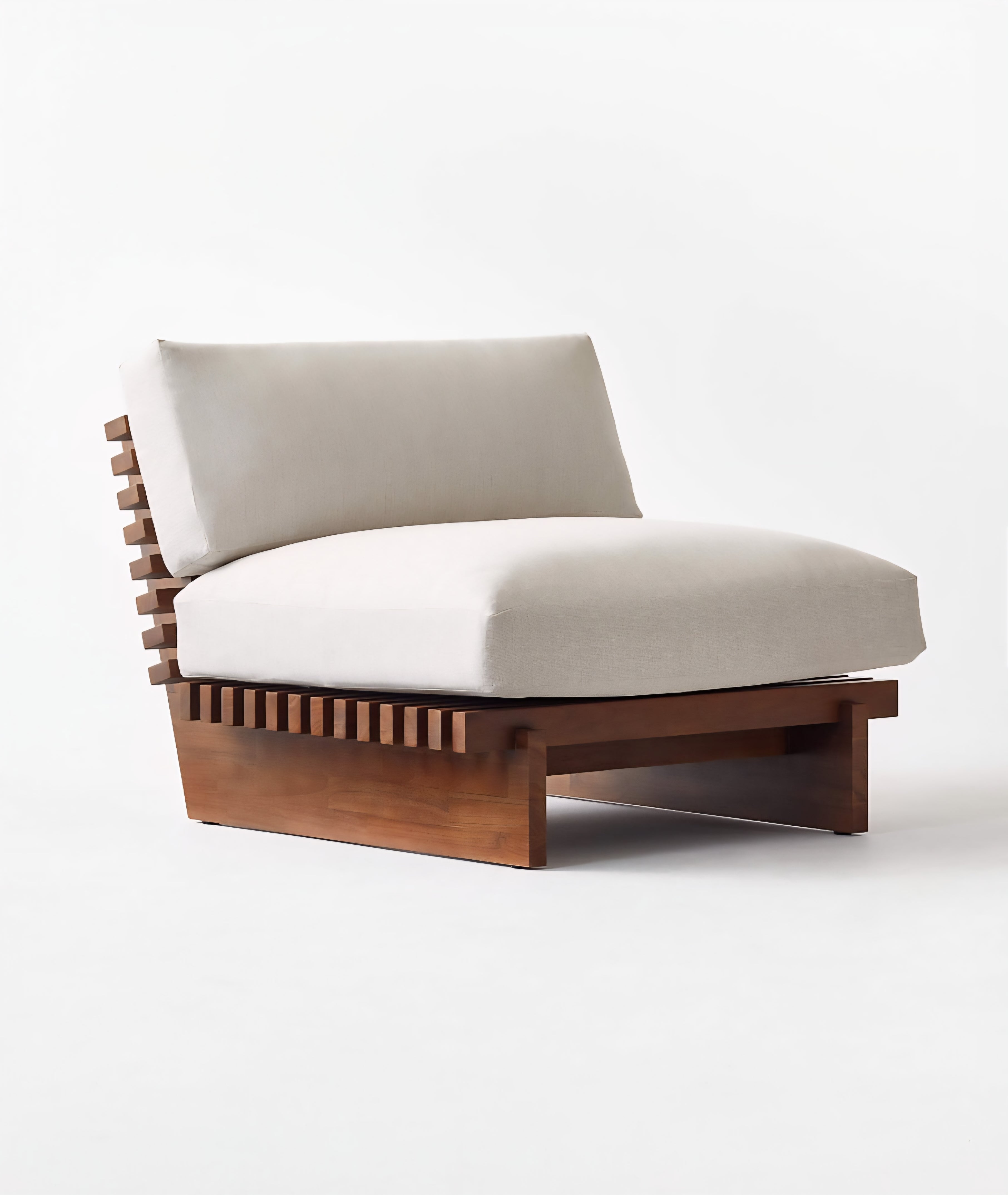 THE ONE × Taiko — Stained Teak Outdoor Lounge Chair with Sunbrella® Cushions