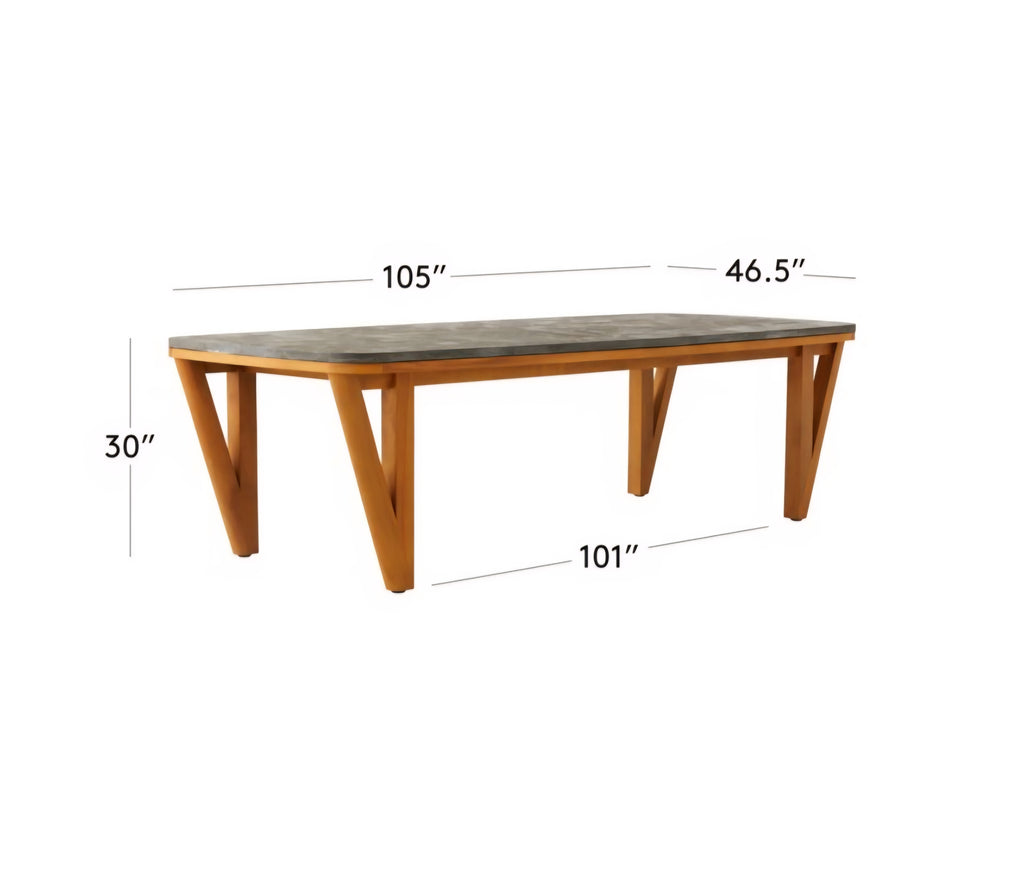 THE ONE × Roc — Bluestone & Teak Dining Table