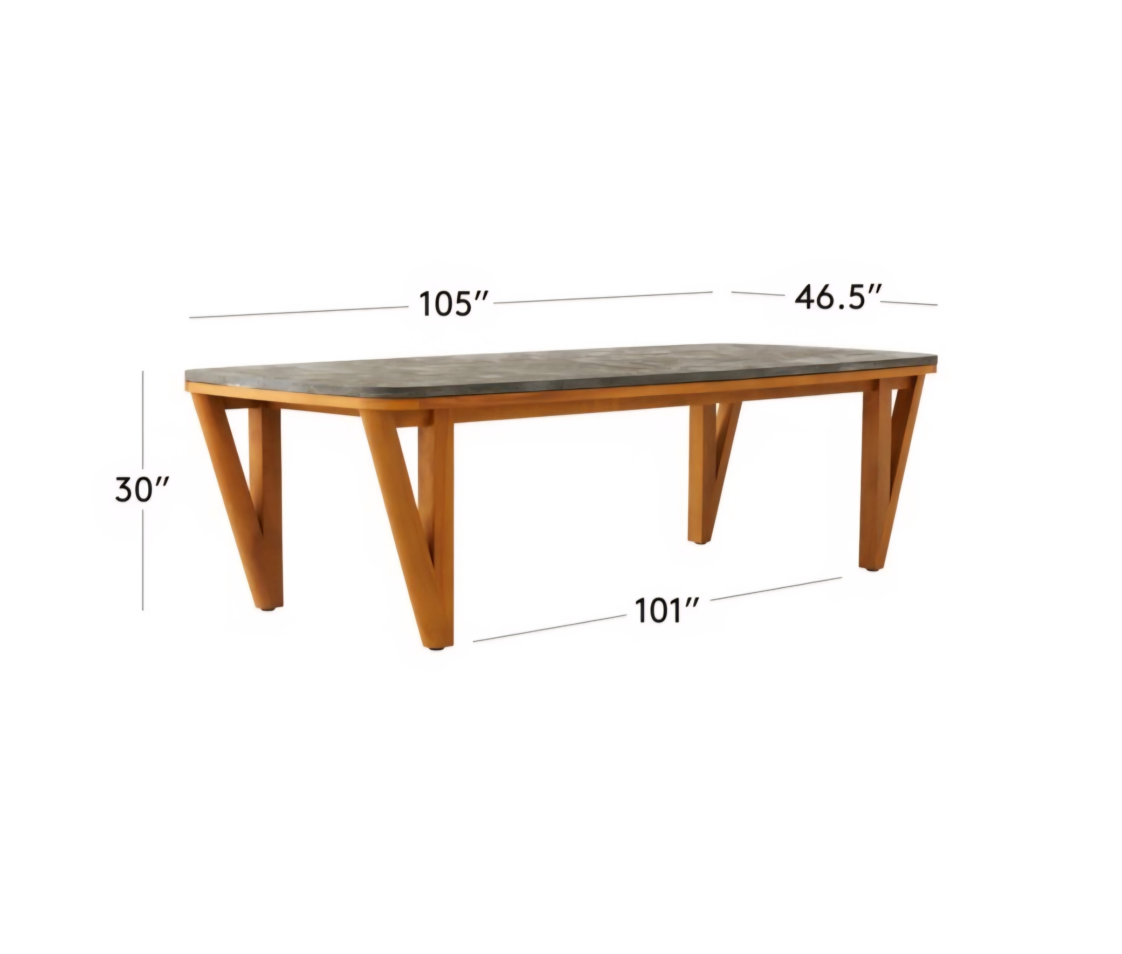 THE ONE × Roc — Bluestone & Teak Dining Table
