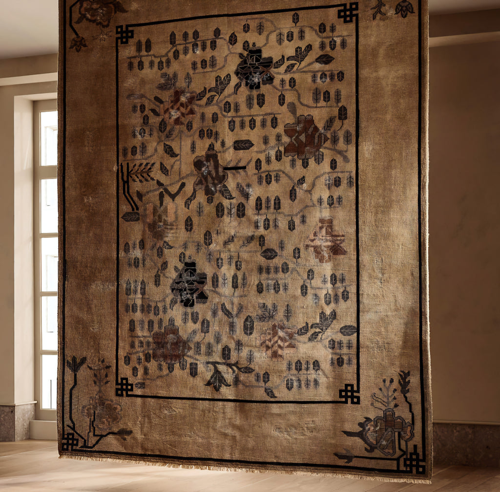 THE ONE × Fiora — Hand-Knotted Distressed Warm White New Zealand Wool Area Rug