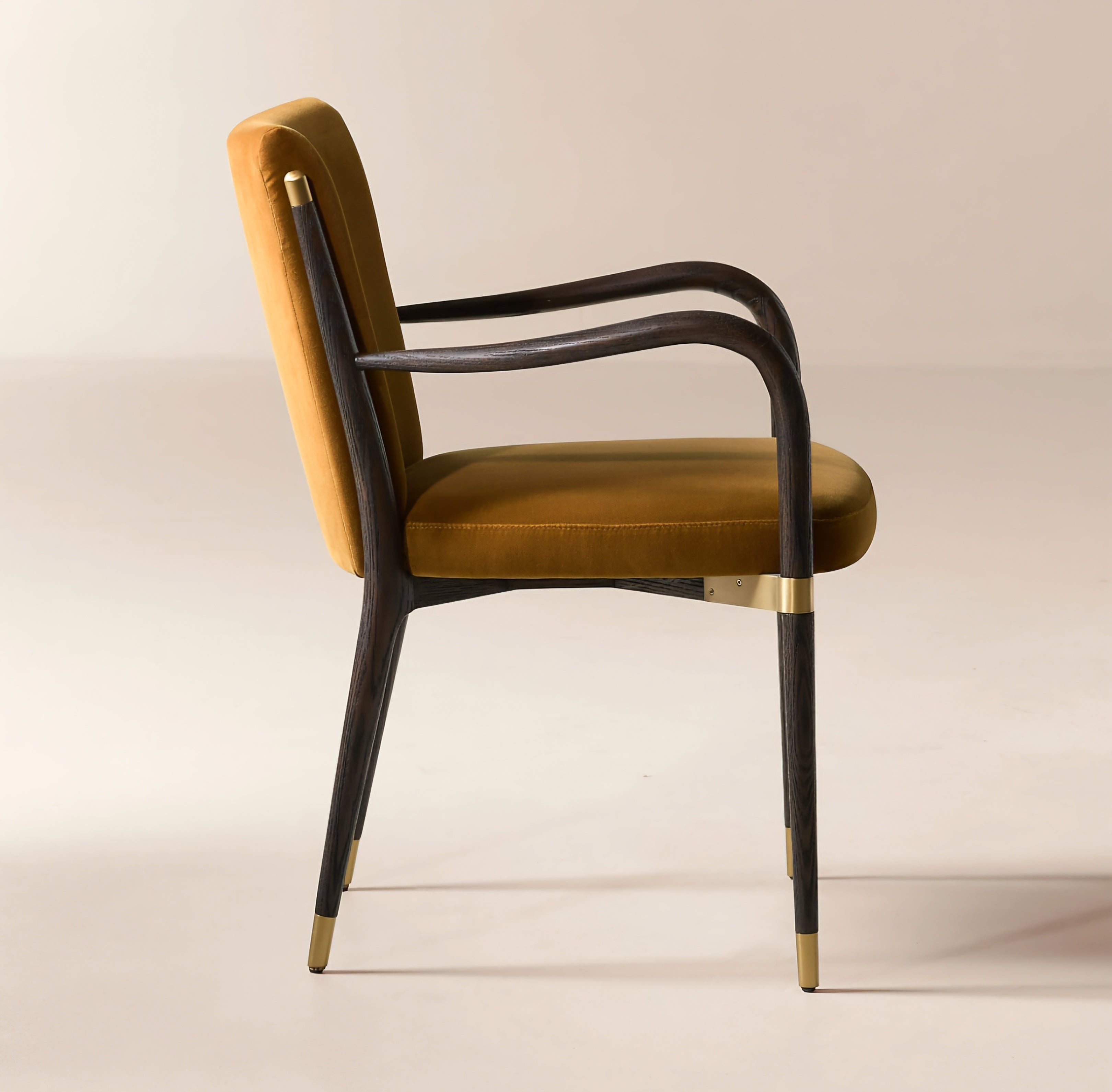 THE ONE × Norrie — Smoked Amber Velvet Dining Armchair