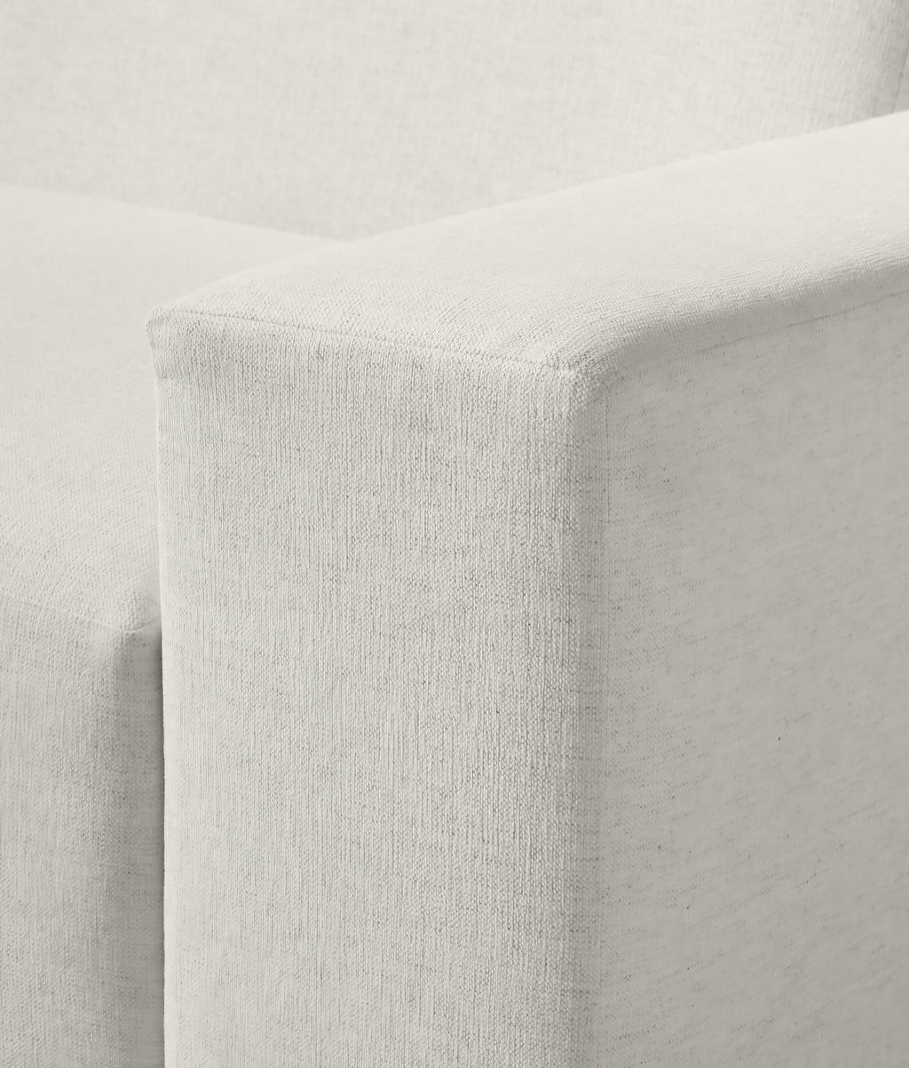THE ONE × Faible — 4-Piece L-Shaped White Performance Linen Standard Depth Sectional Sofa with Right Arm