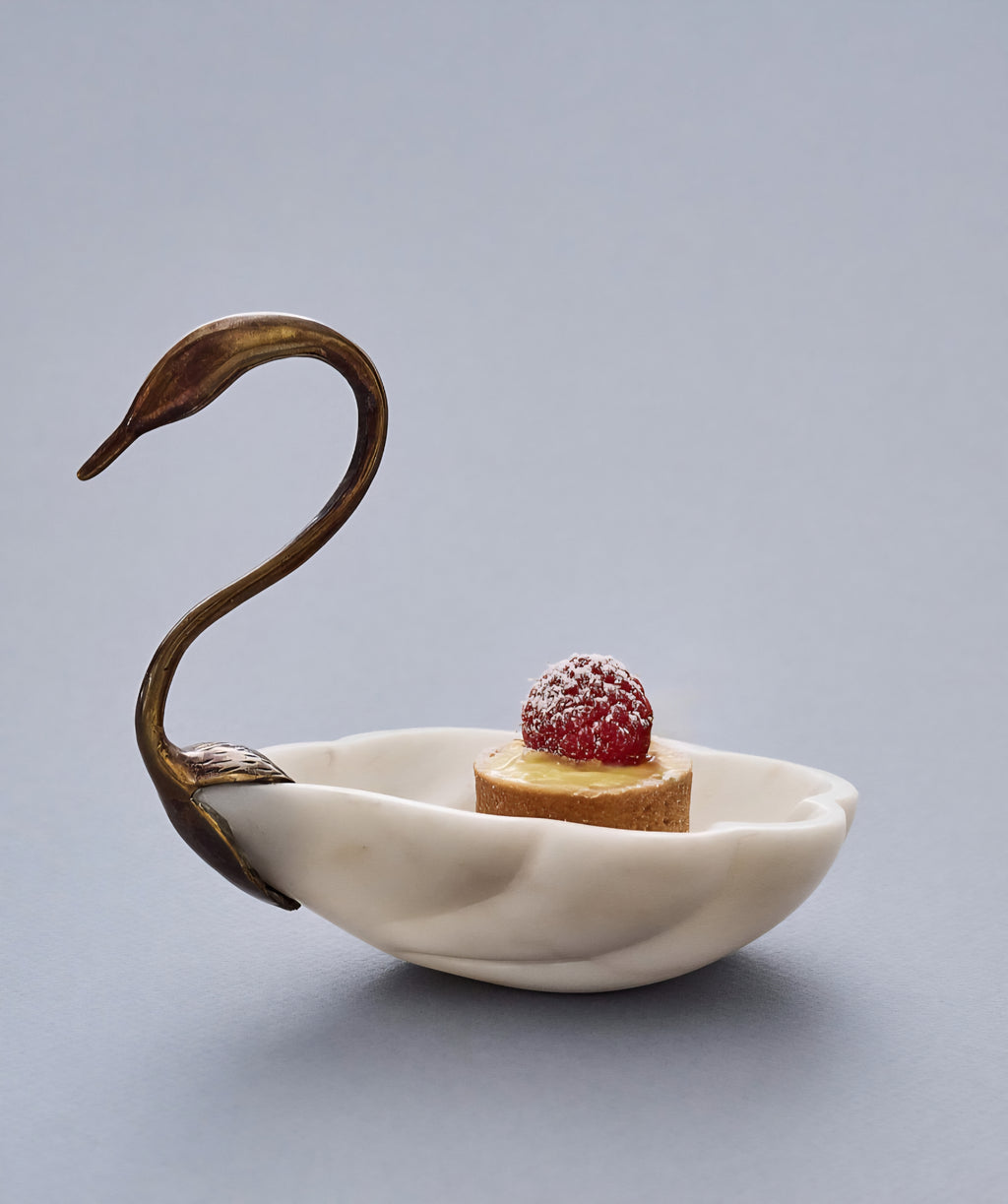THE ONE × Odetta — White Marble and Cast Brass Serving Bowl
