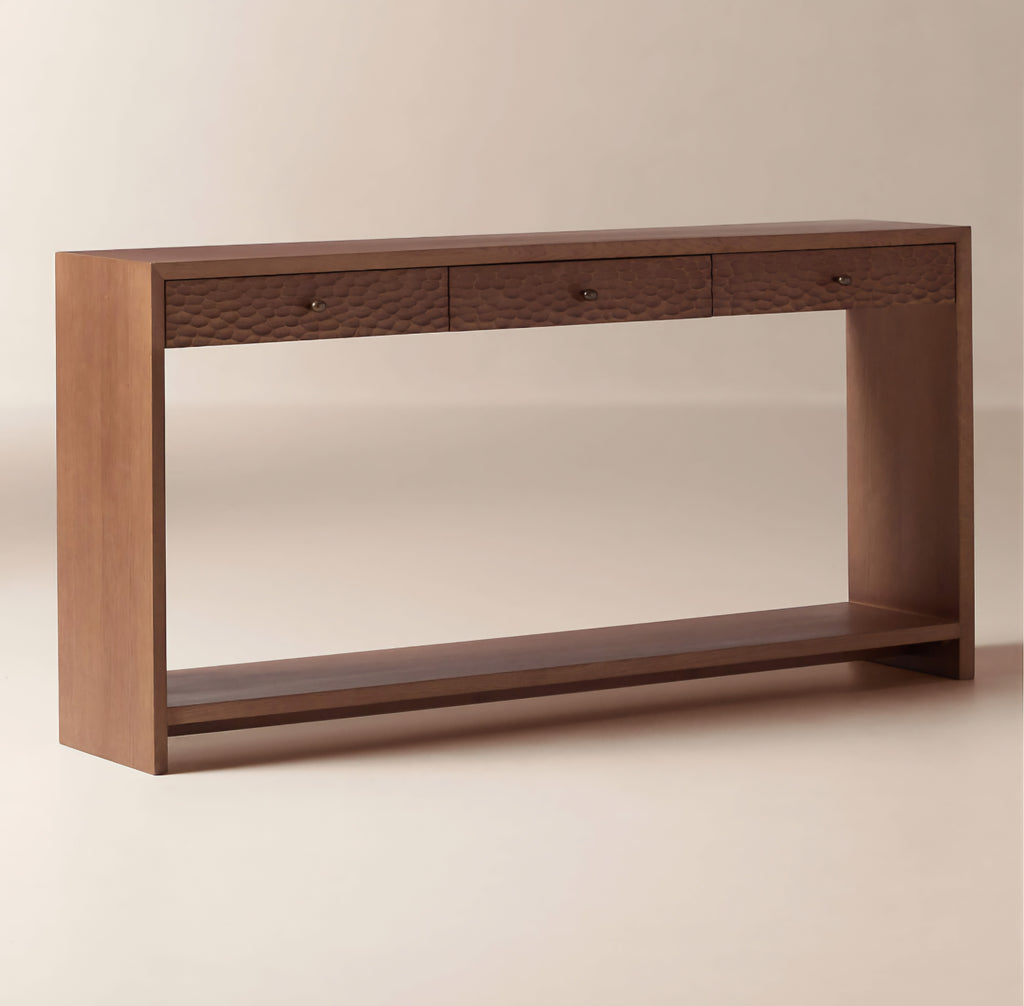 THE ONE × Hawk — Carved White Oak Console Table