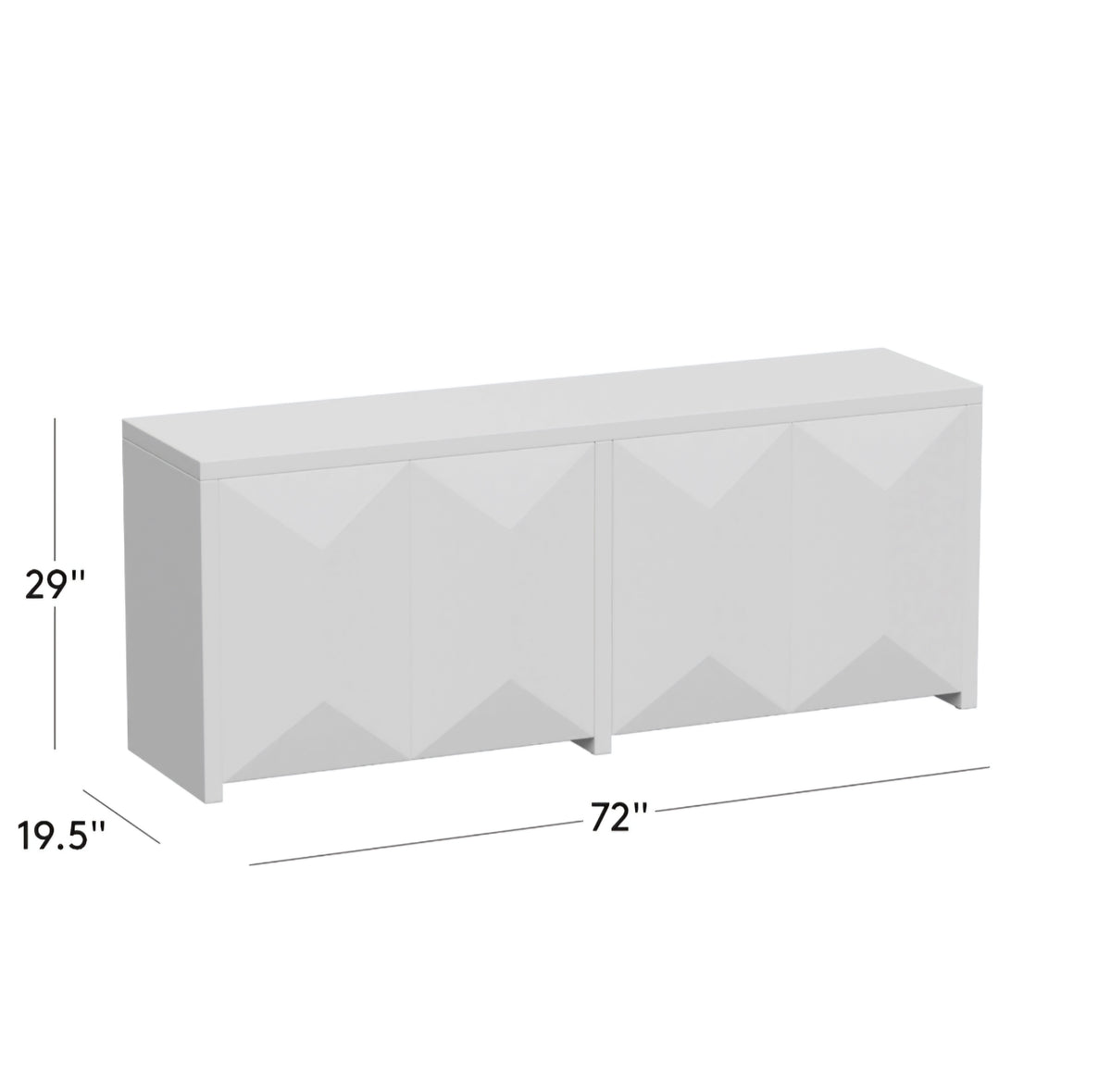 THE ONE × Cairo — Warm White High‑Gloss Lacquered Credenza