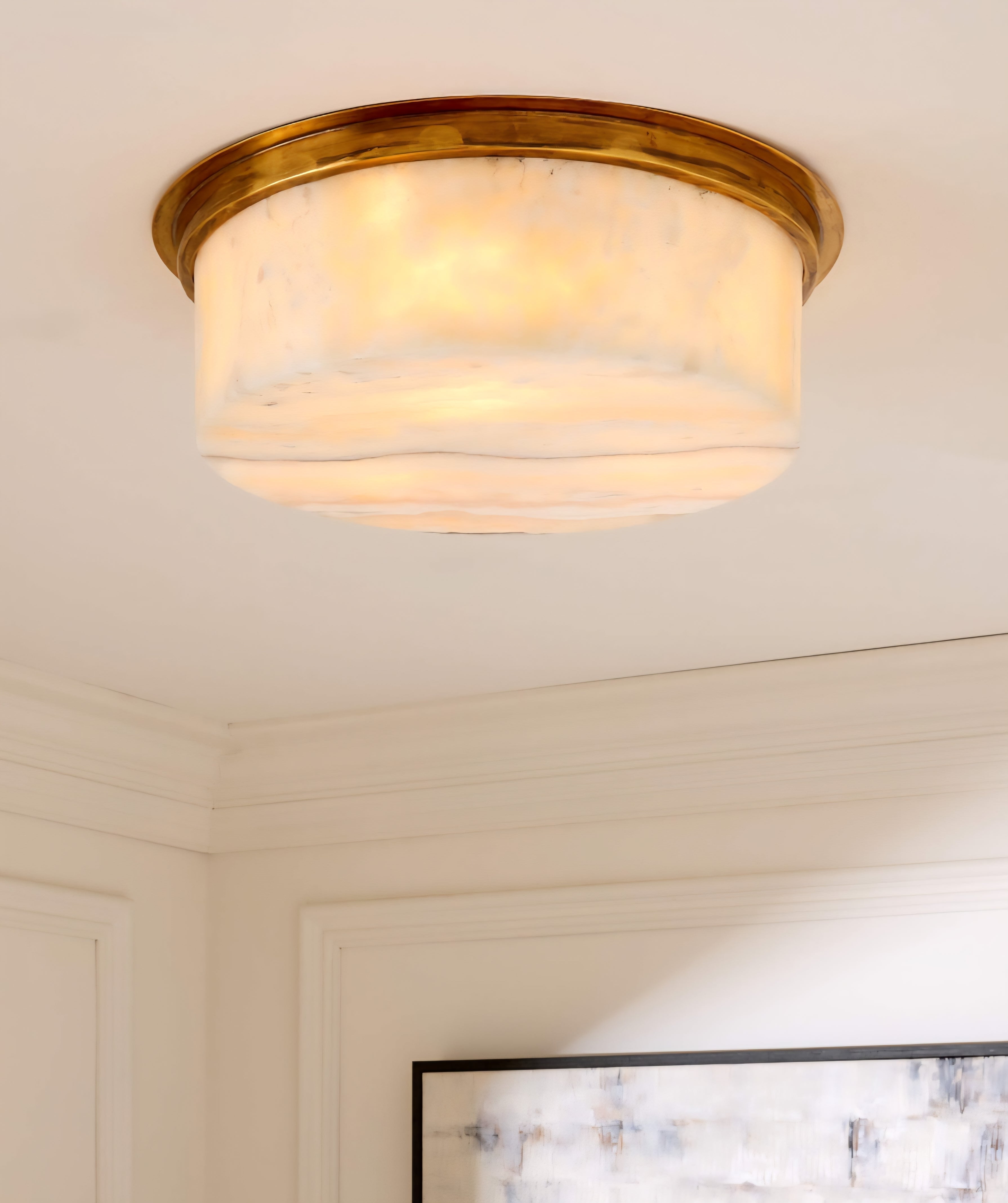 THE ONE × Natalia — Aged Brass Flush Mount Light