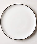 THE ONE × Contact — White Ceramic Dinner Plates with Black Rim