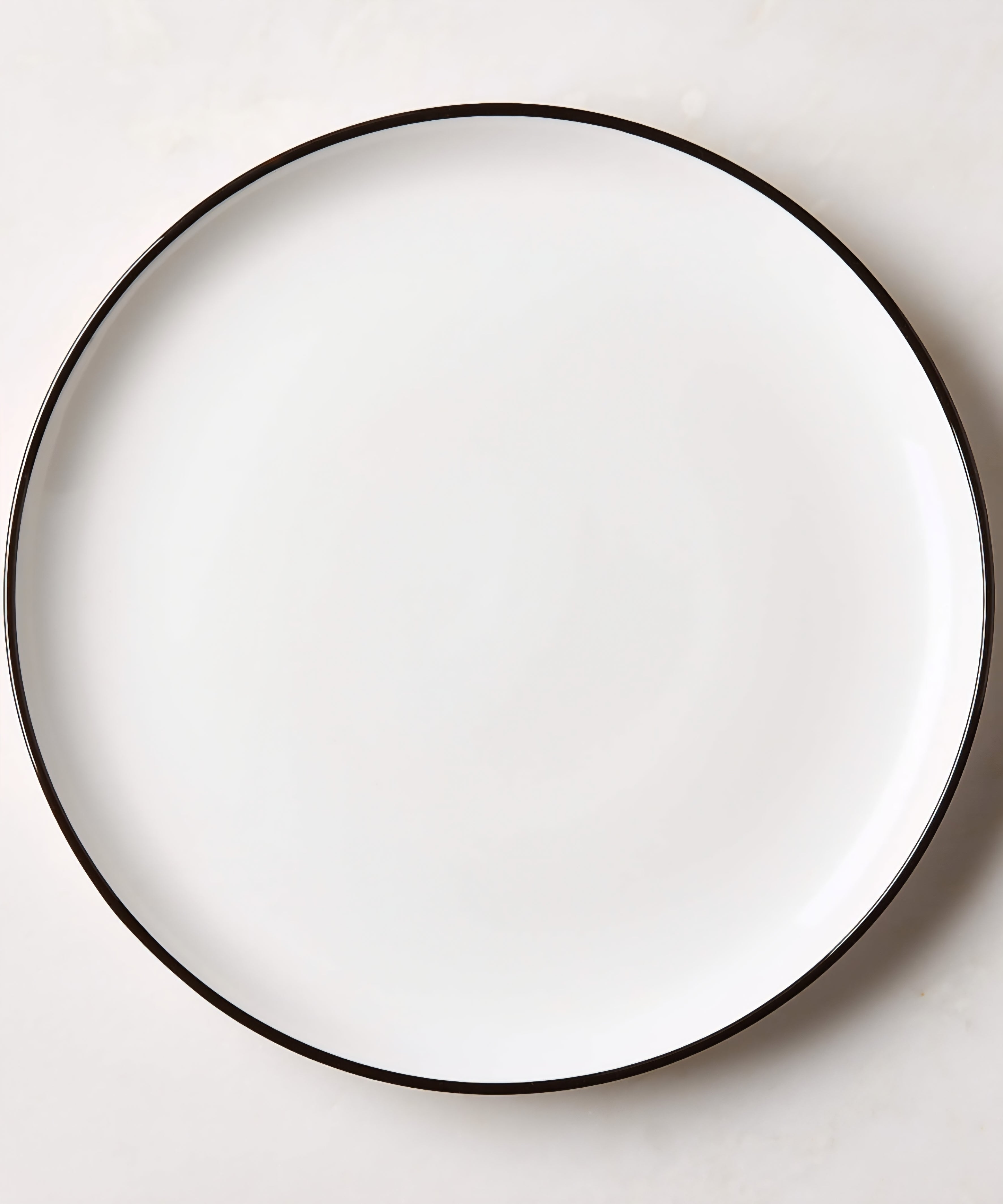 THE ONE × Contact — White Ceramic Dinner Plates with Black Rim