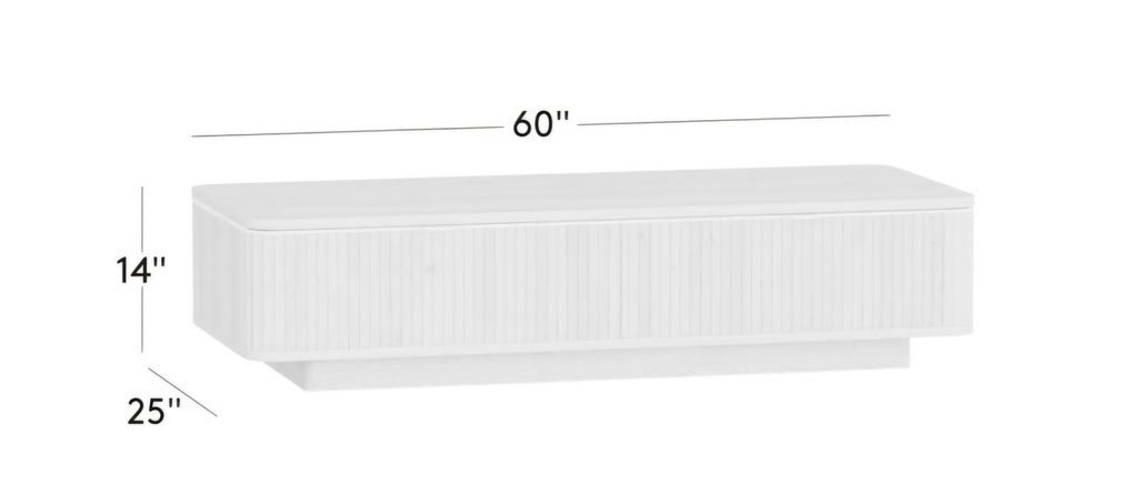 THE ONE × Davison — Rectangular Fluted Dark Oak Coffee Table