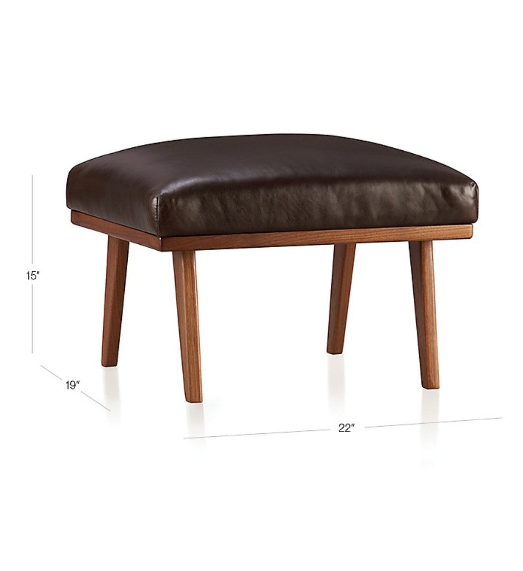 THE ONE × Cavett — Wood and Leather Ottoman