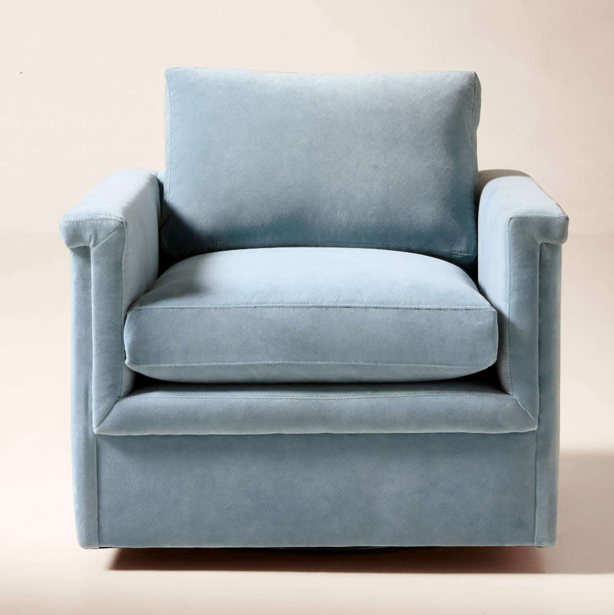 THE ONE × Ceva — Light Blue Performance Velvet Swivel Chair