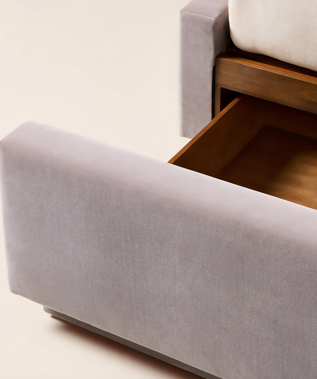 THE ONE × Russell — Velvet Upholstered Queen Storage Bed