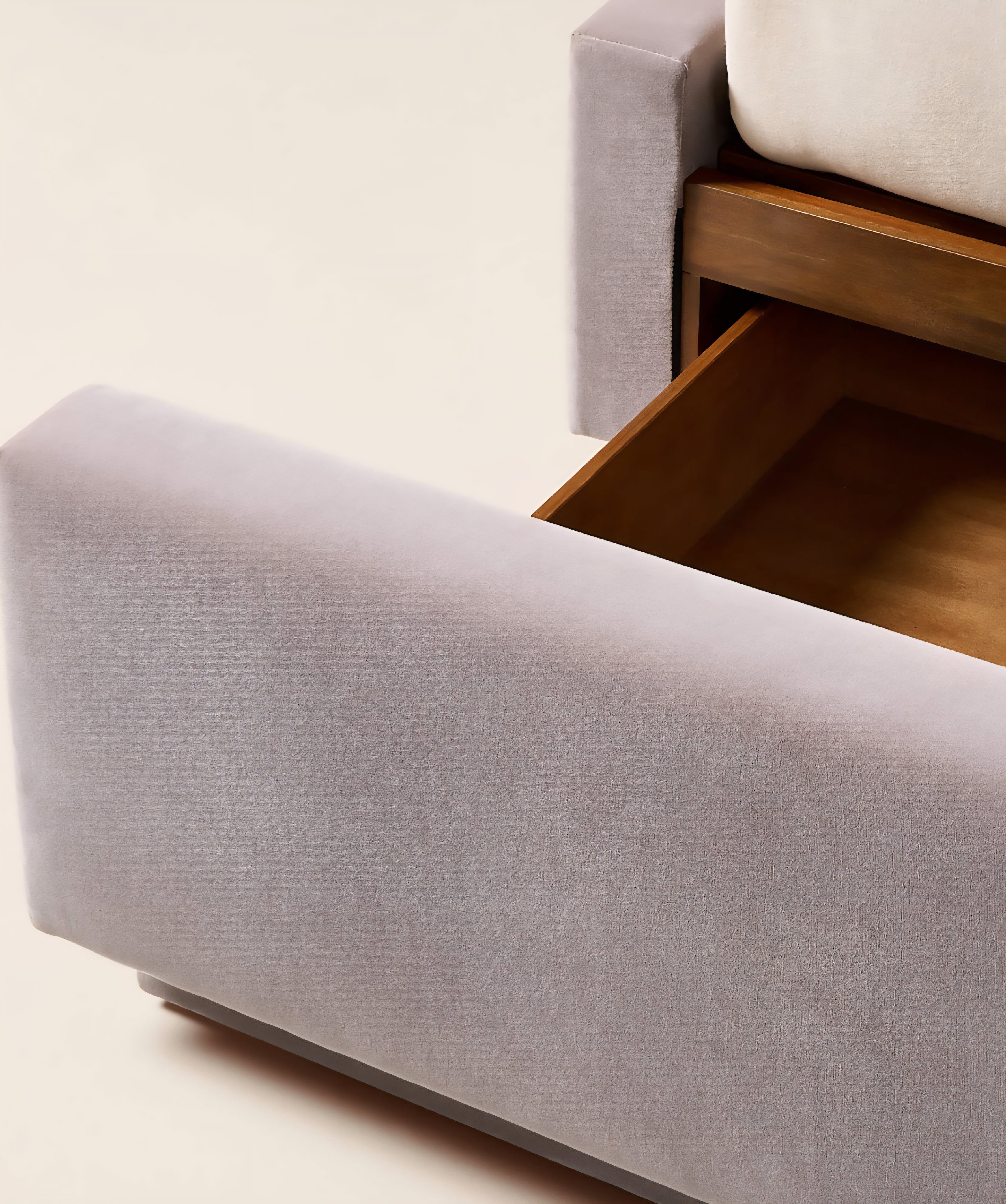 THE ONE × Russell — Velvet Upholstered Queen Storage Bed
