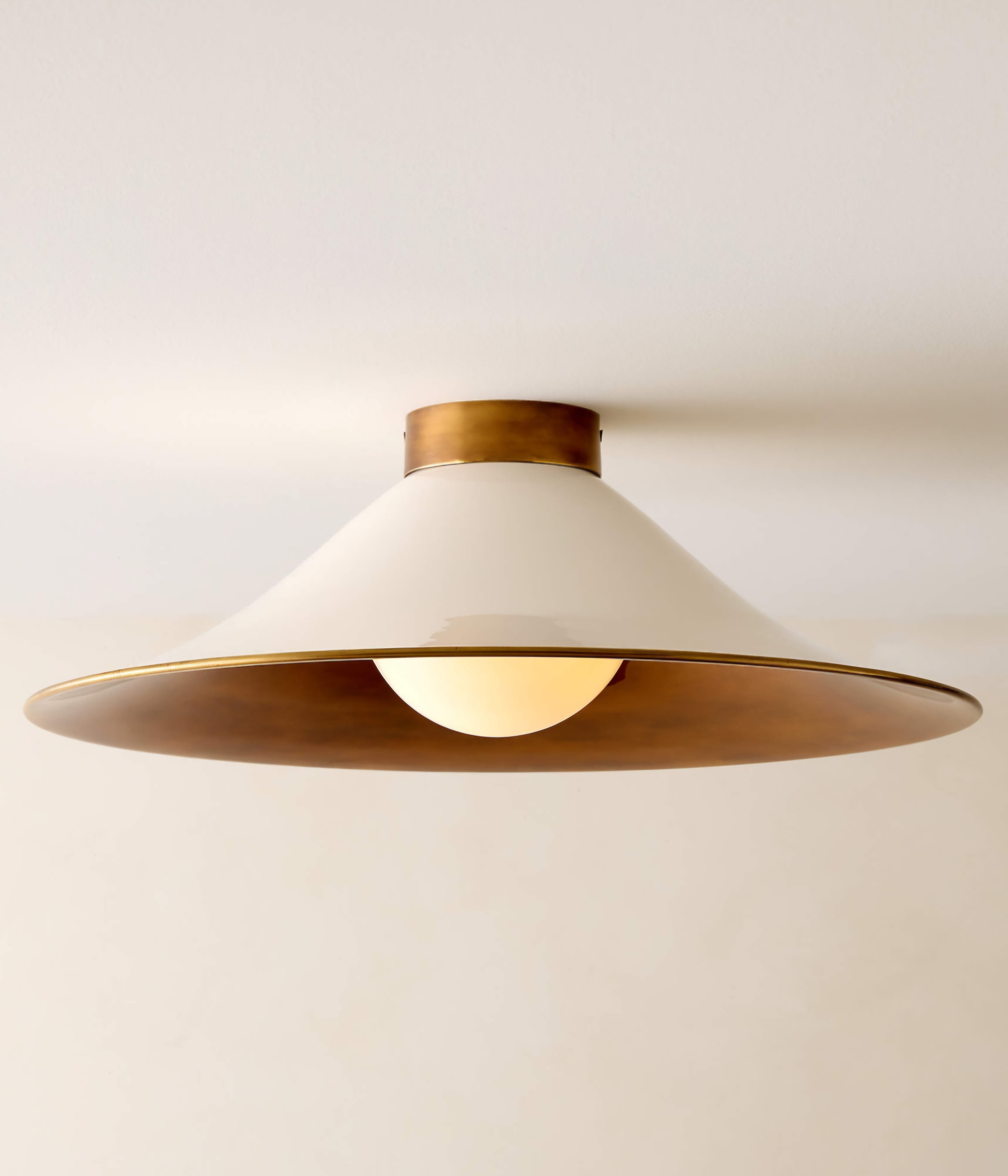 THE ONE × Tens — White Enamel Flush Mount Light