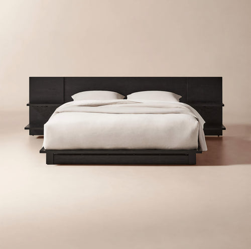 THE ONE × Andes — Acacia Wood Platform Bed with Nightstands