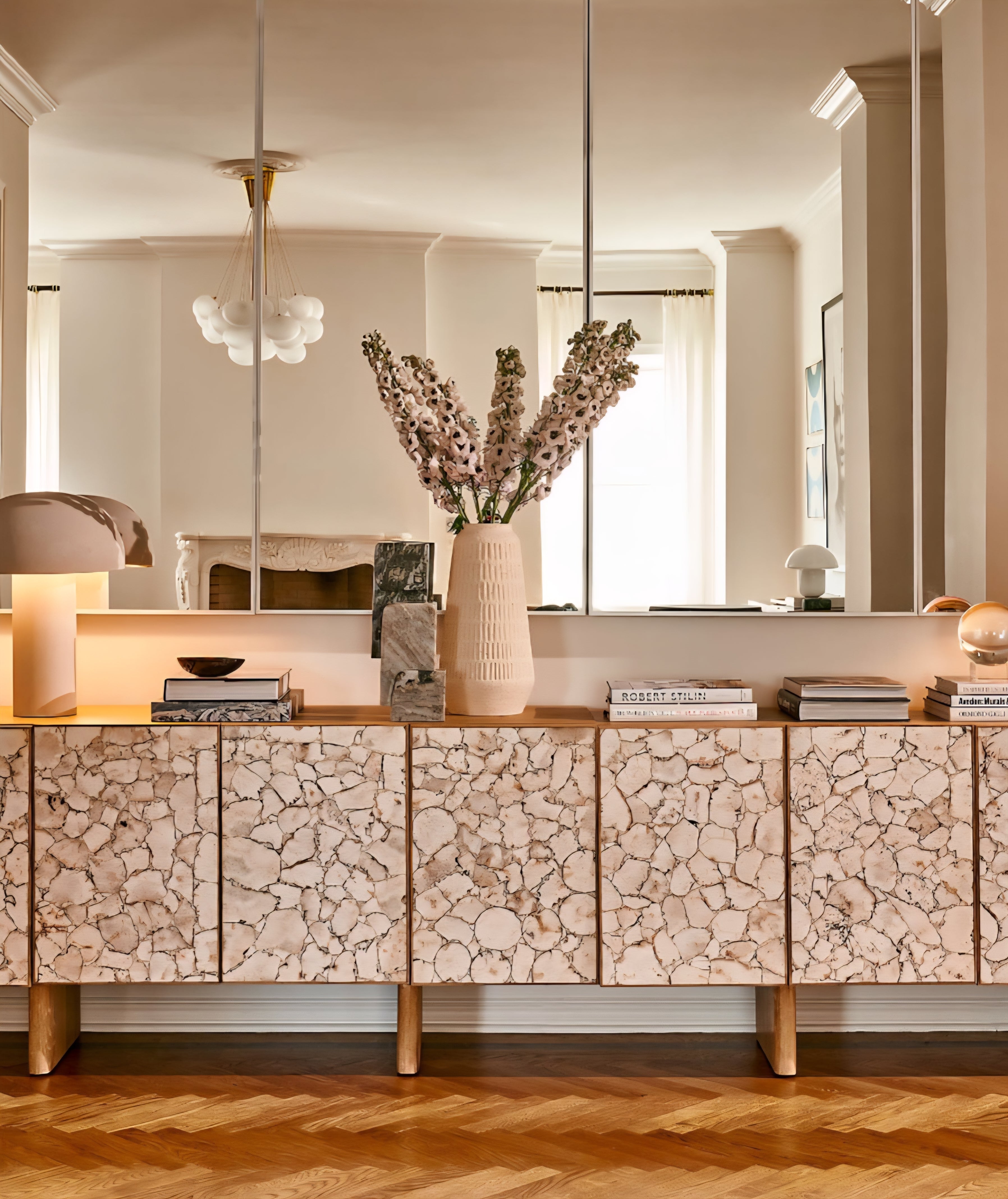 THE ONE × Lina — Stone and White Oak Credenza