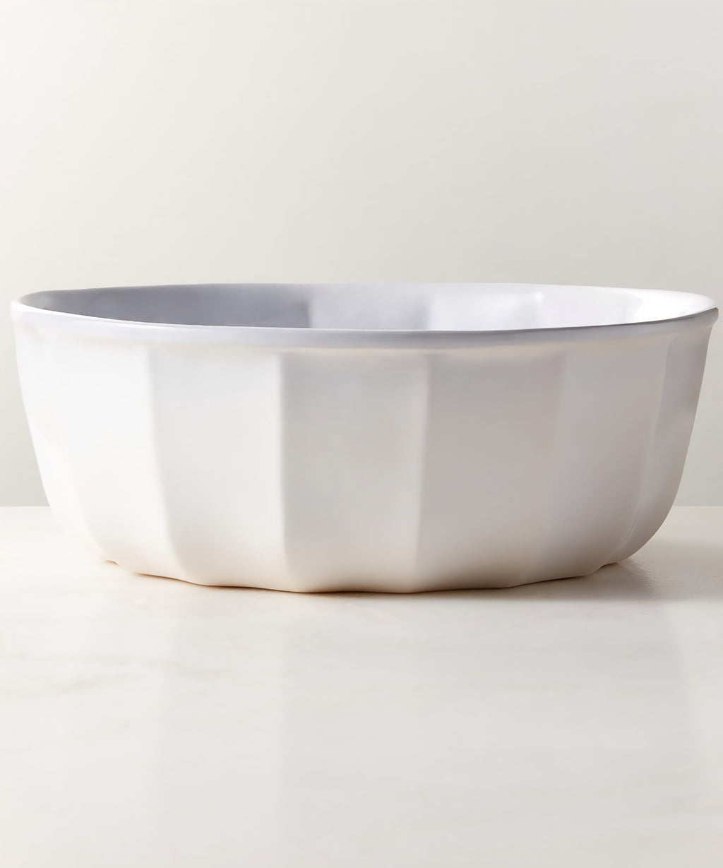 THE ONE × Goop — Cremieux White Ceramic Paneled Serving Bowl