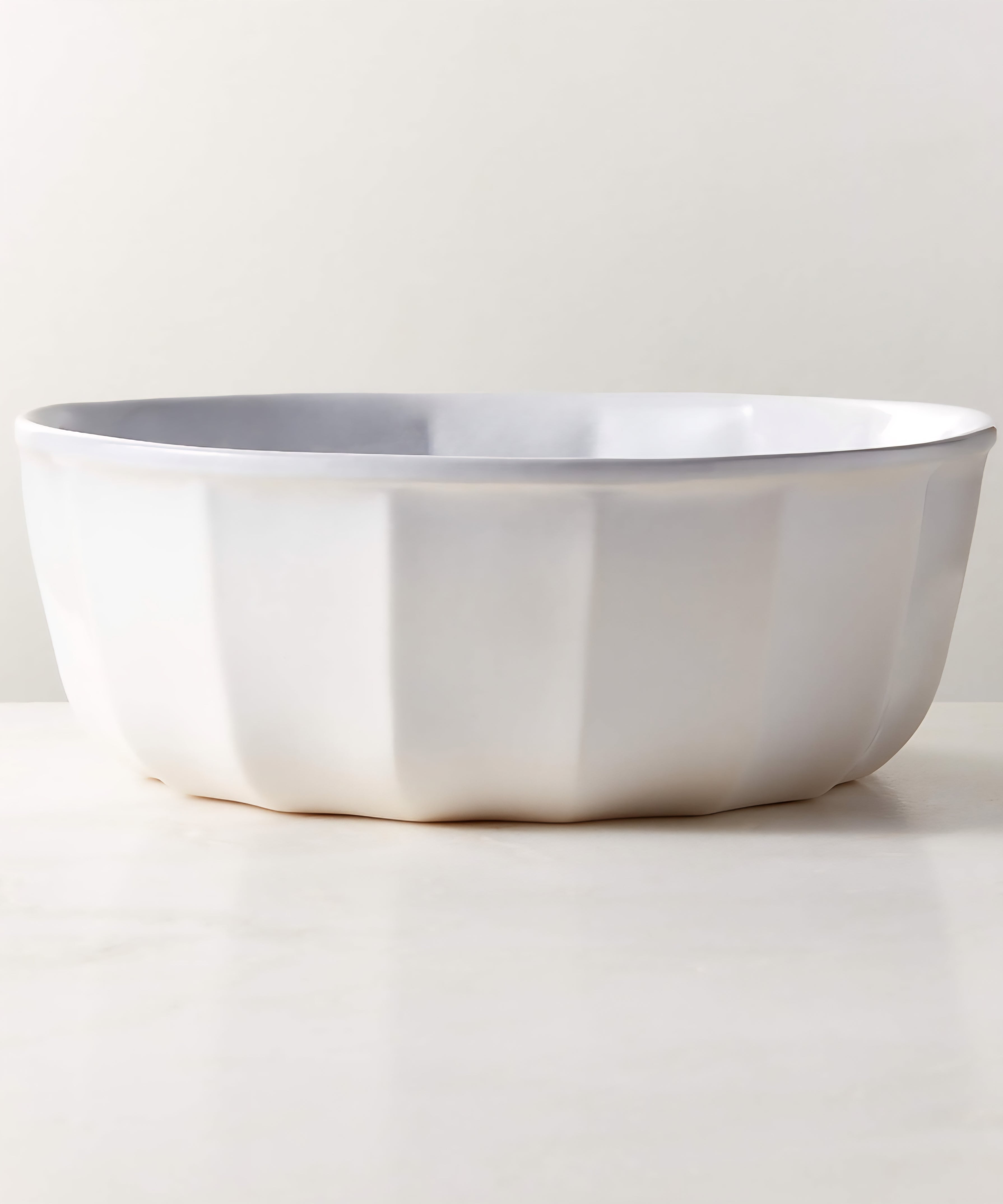 THE ONE × Goop — Cremieux White Ceramic Paneled Serving Bowl